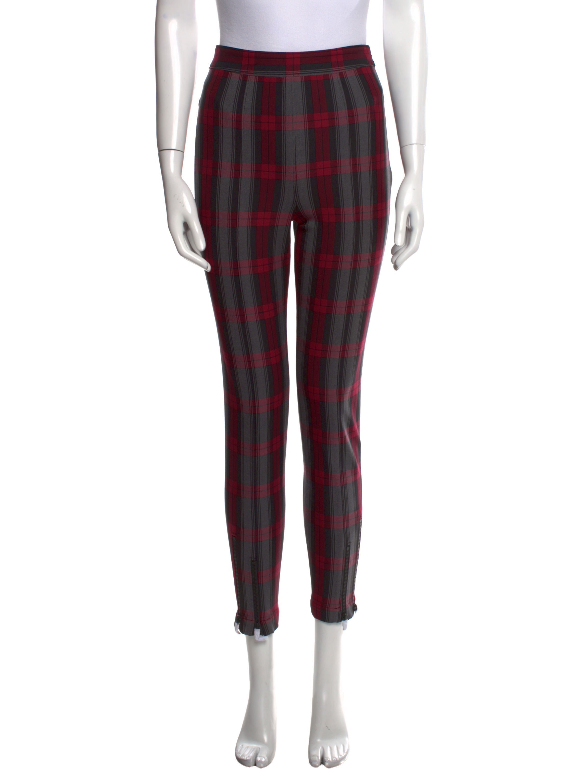 Alexanderwang.T Plaid Print Skinny Leg Pants