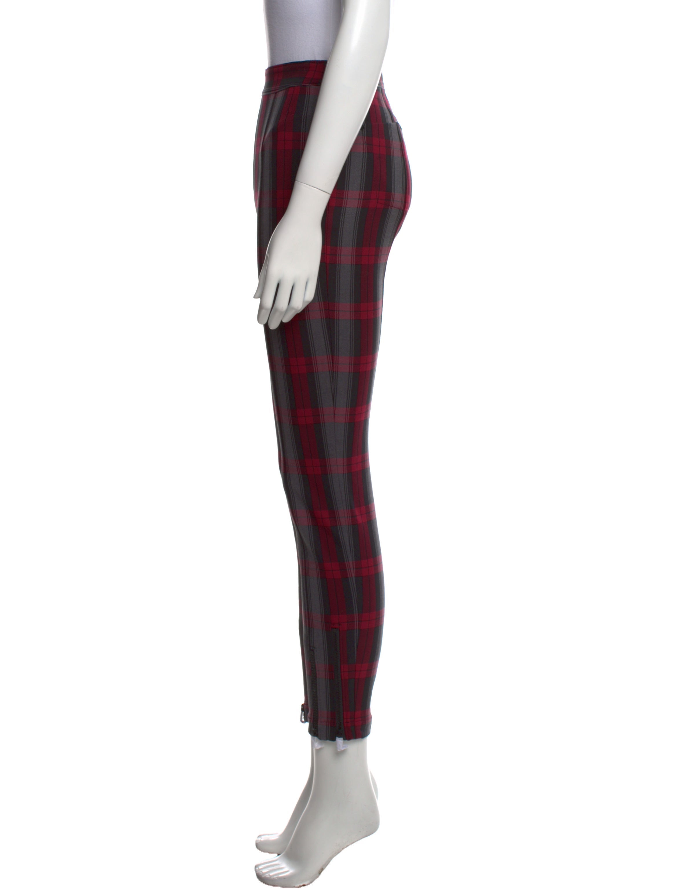 Alexanderwang.T Plaid Print Skinny Leg Pants