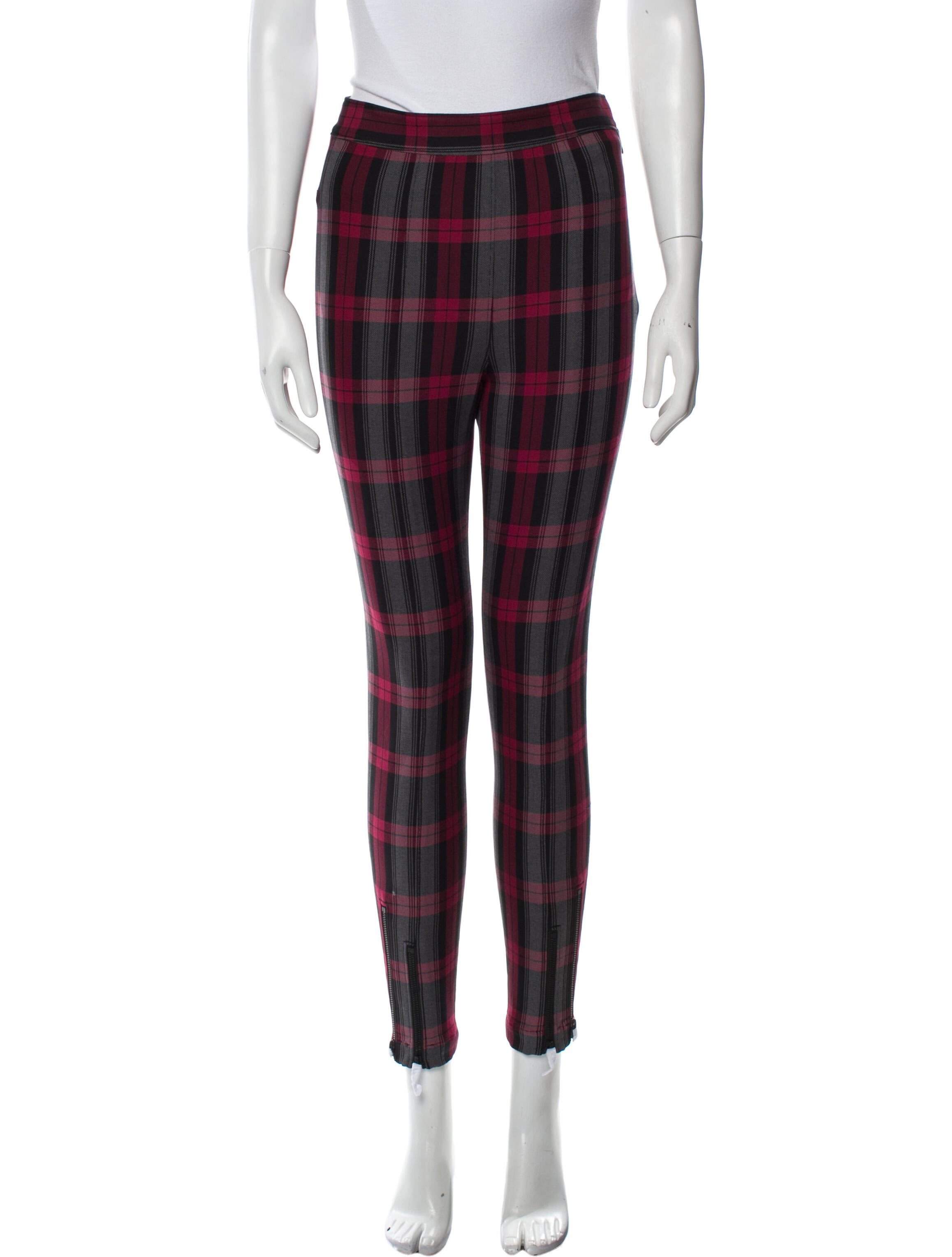 Alexanderwang.T Plaid Print Skinny Leg Pants