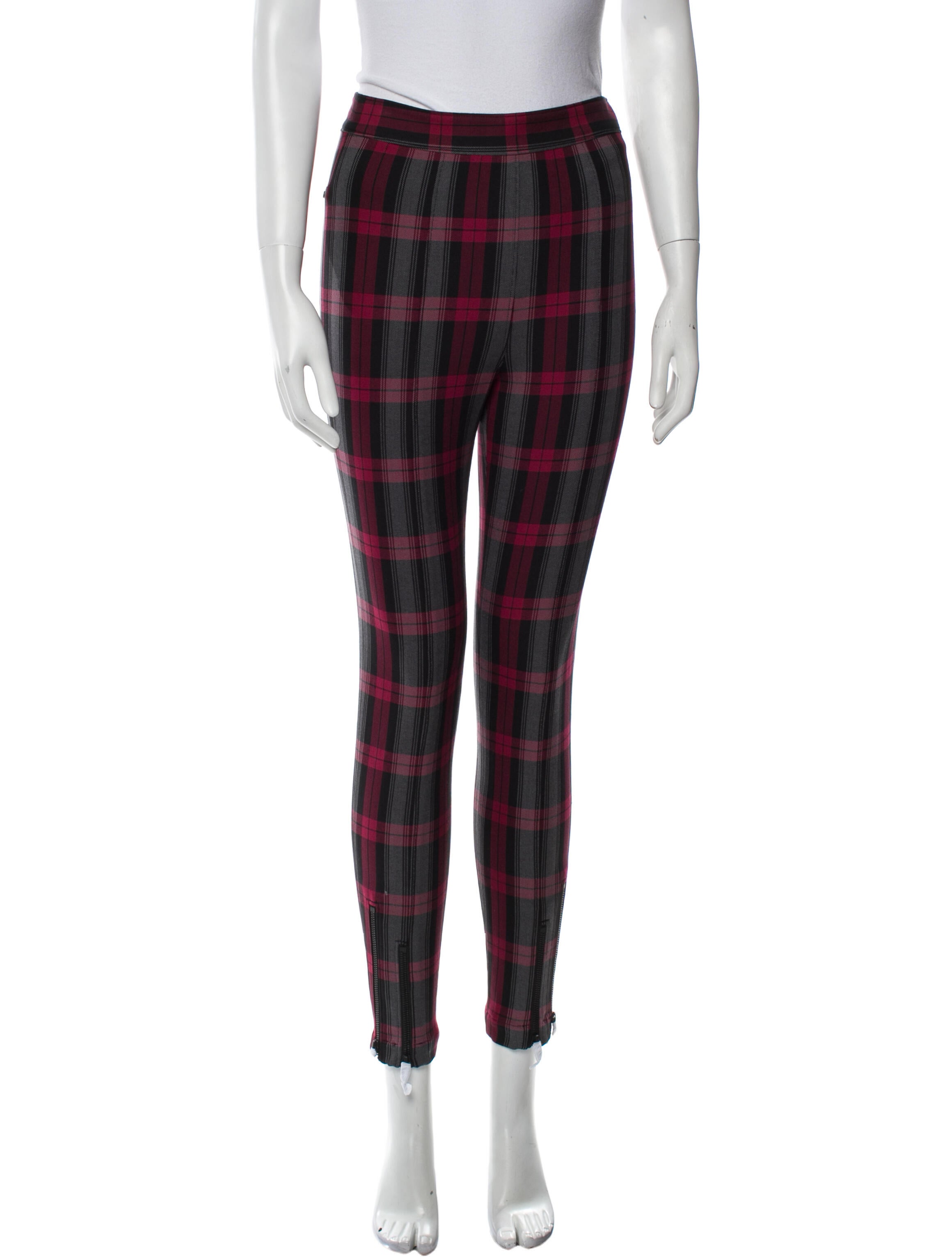 Alexanderwang.T Plaid Print Skinny Leg Pants