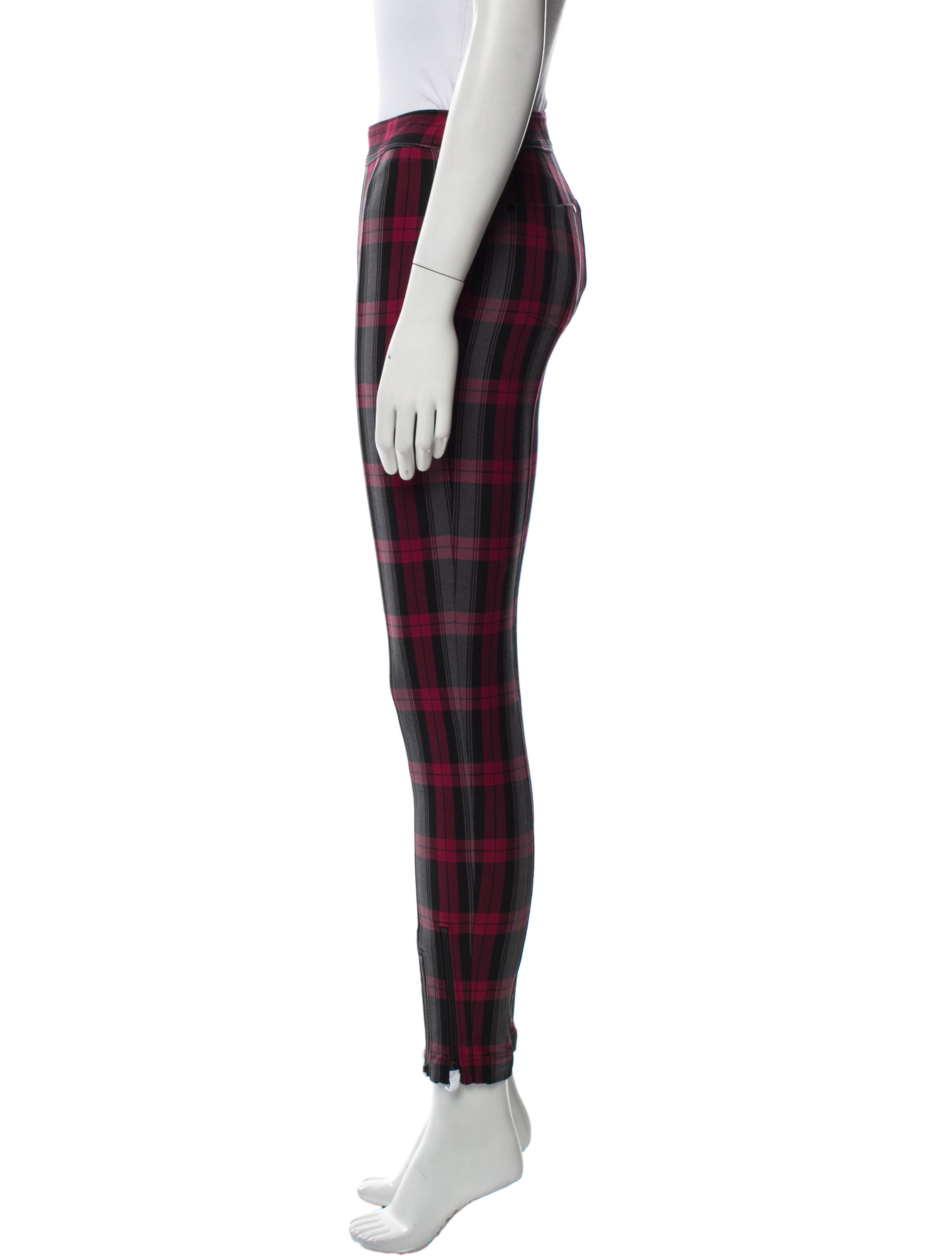 Alexanderwang.T Plaid Print Skinny Leg Pants