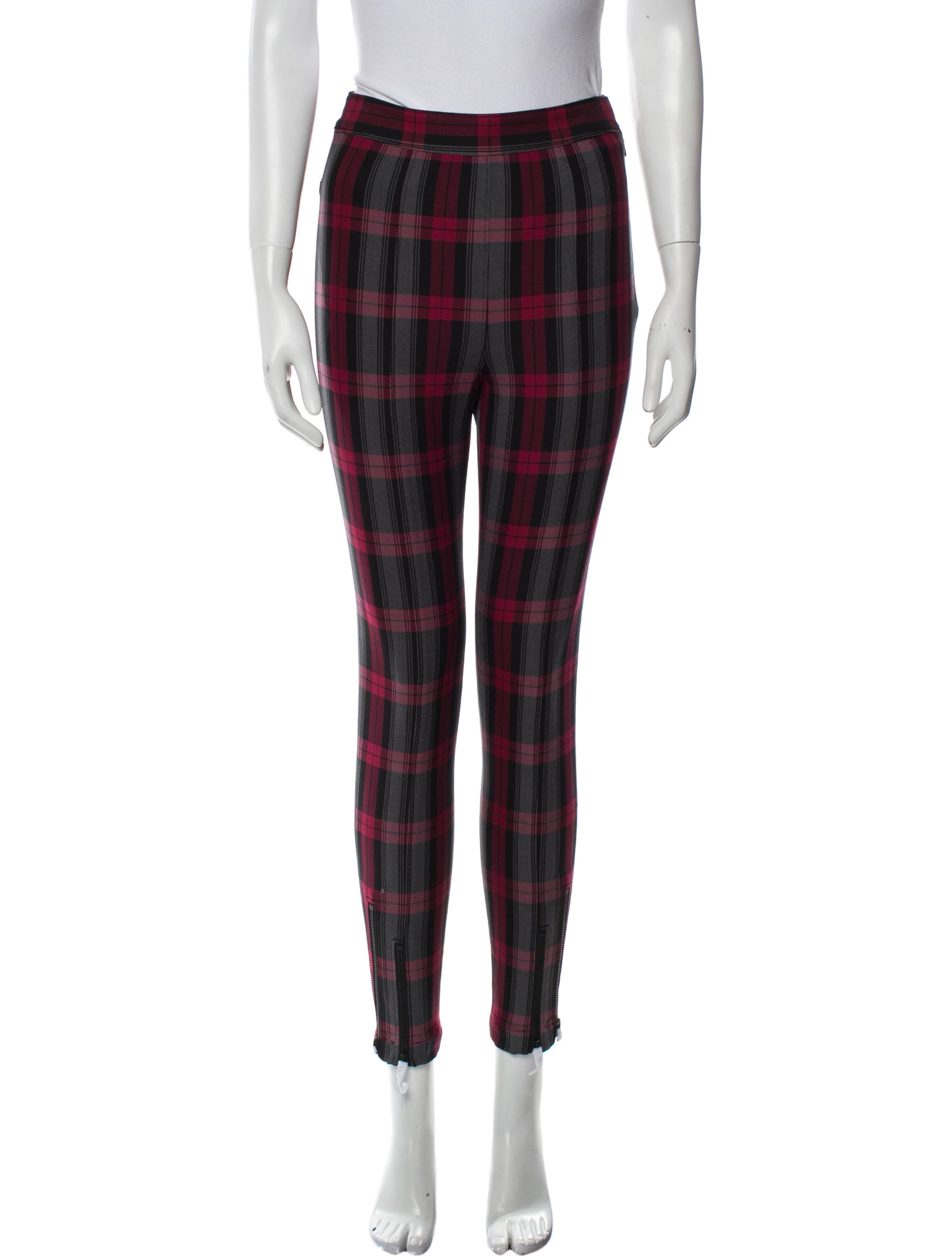 Alexanderwang.T Plaid Print Skinny Leg Pants