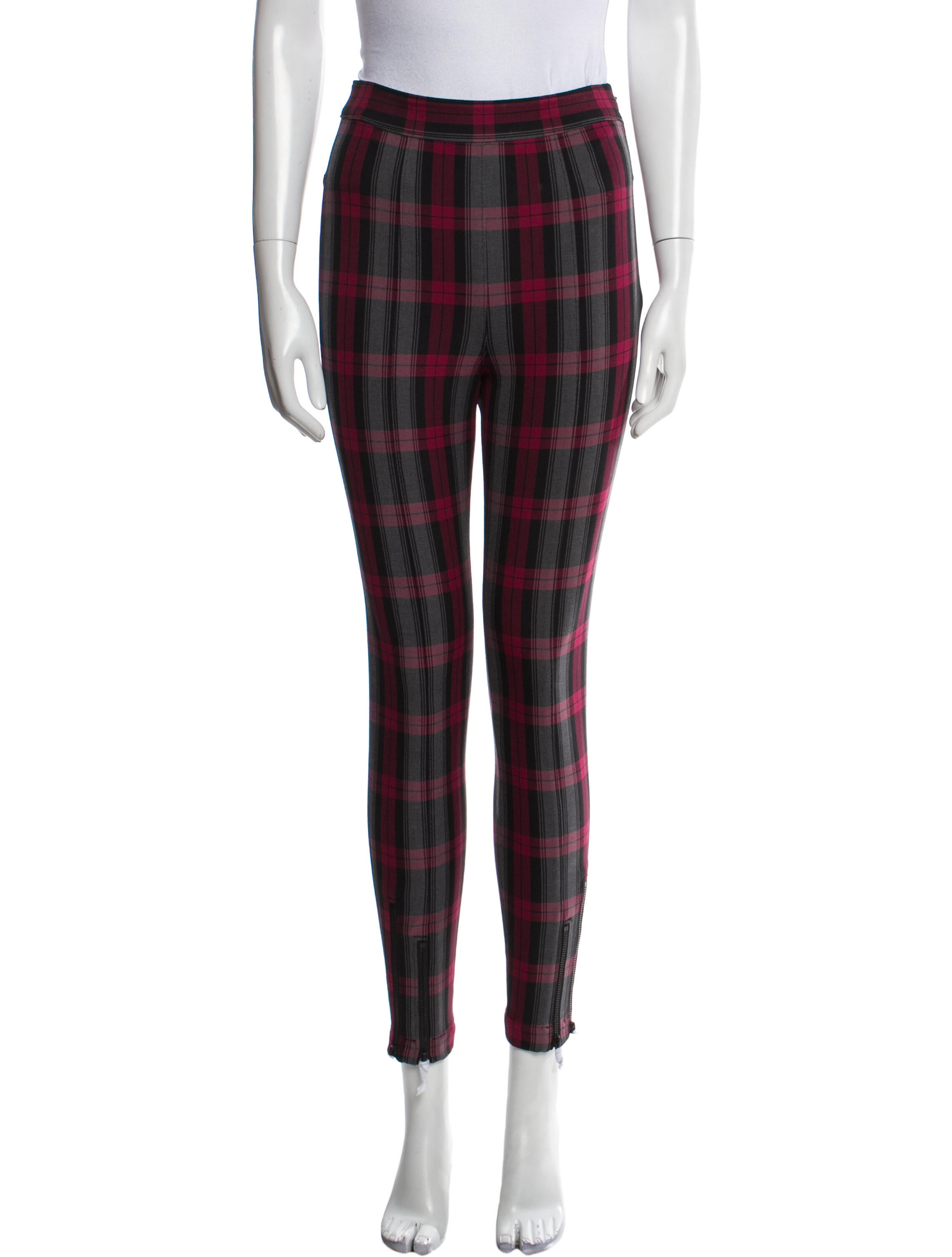 Alexanderwang.T Plaid Print Skinny Leg Pants