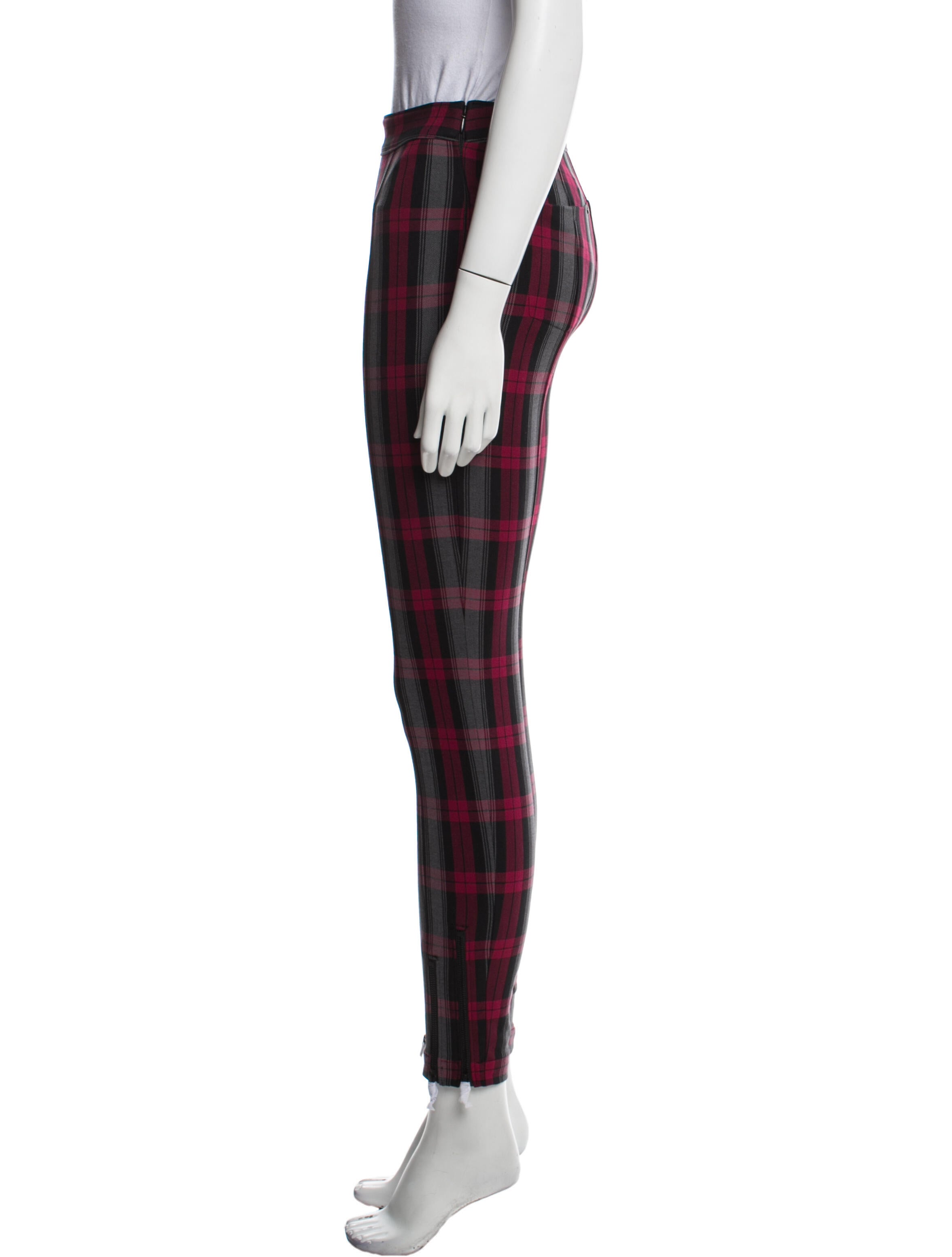 Alexanderwang.T Plaid Print Skinny Leg Pants