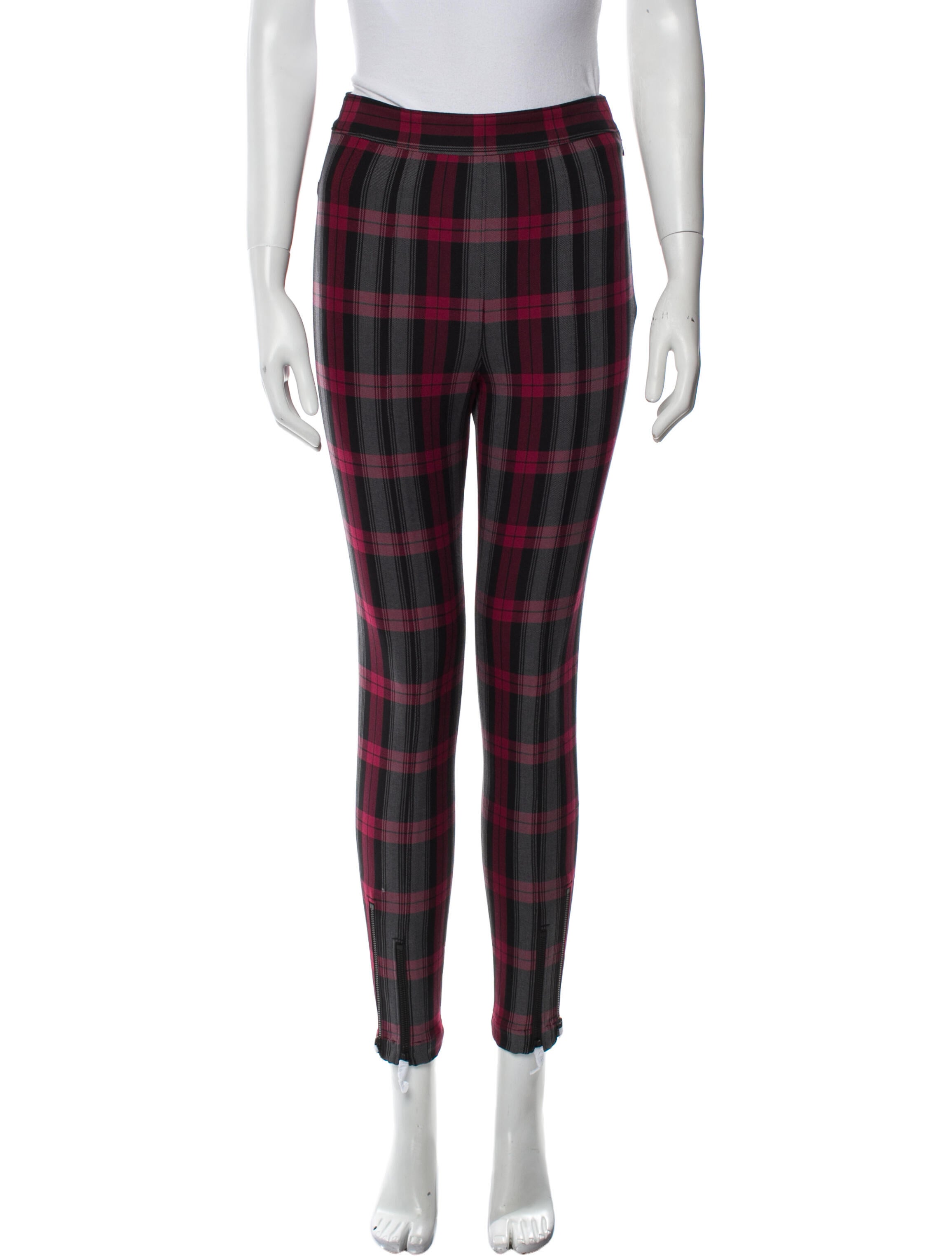 Alexanderwang.T Plaid Print Skinny Leg Pants