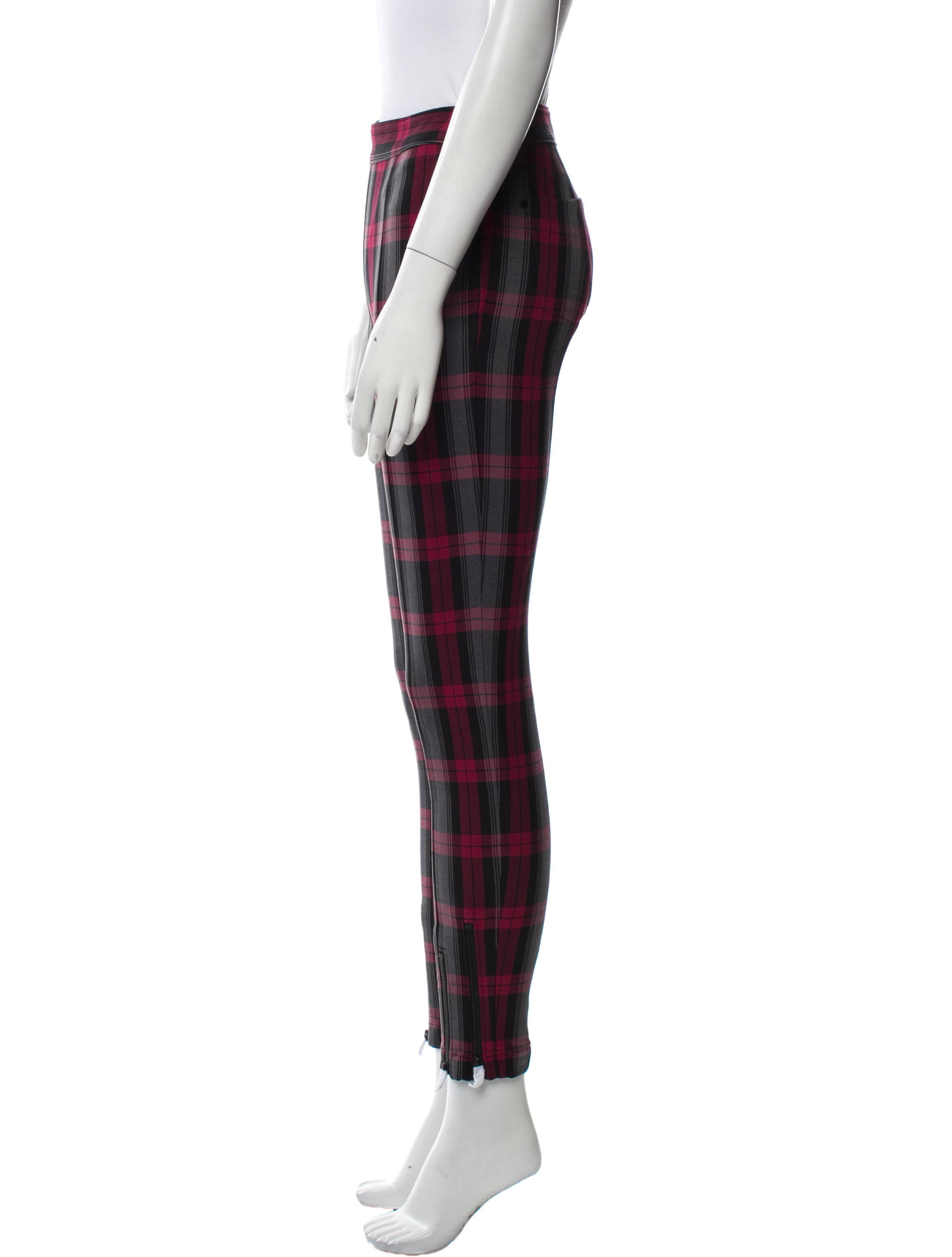 Alexanderwang.T Plaid Print Skinny Leg Pants
