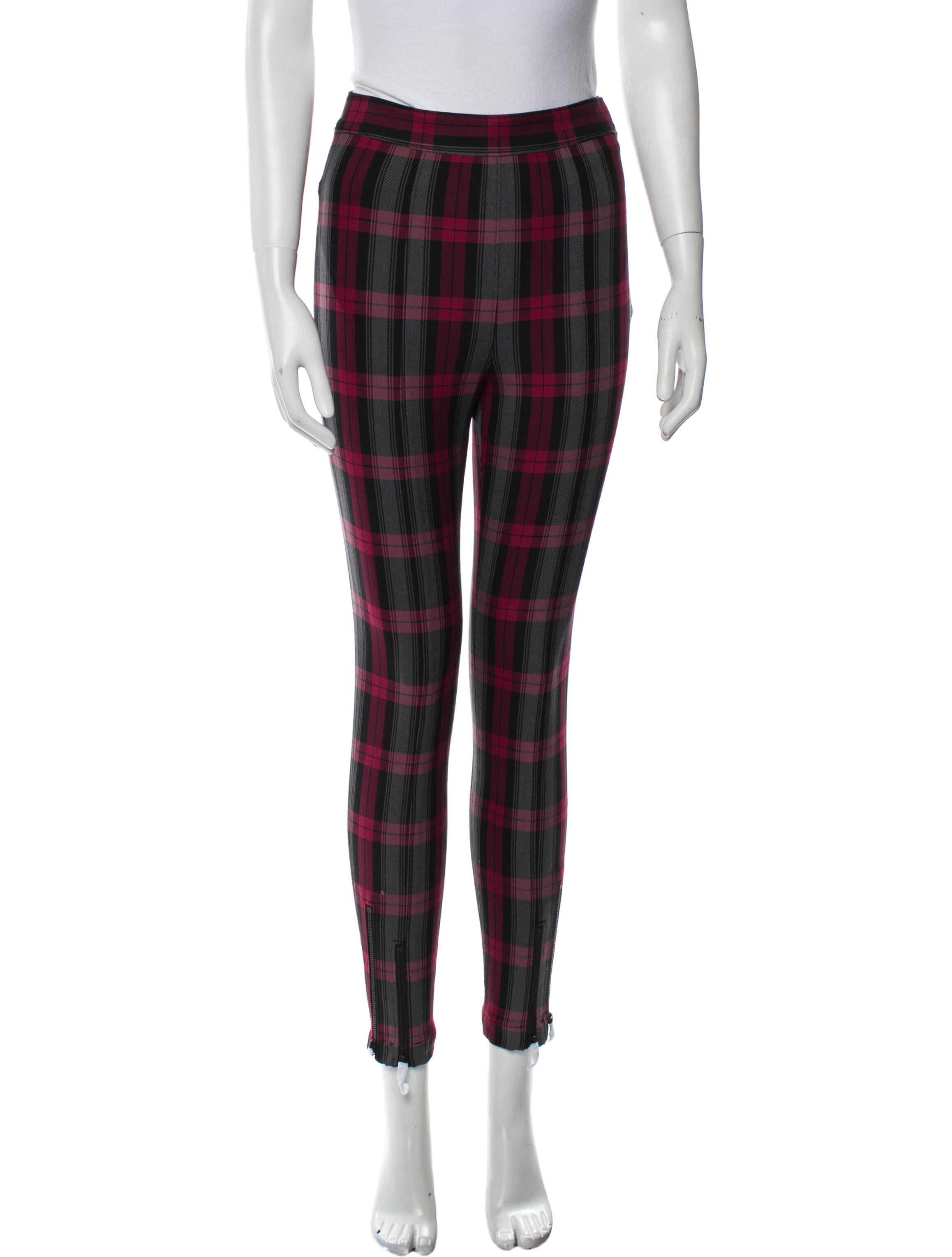 Alexanderwang.T Plaid Print Skinny Leg Pants