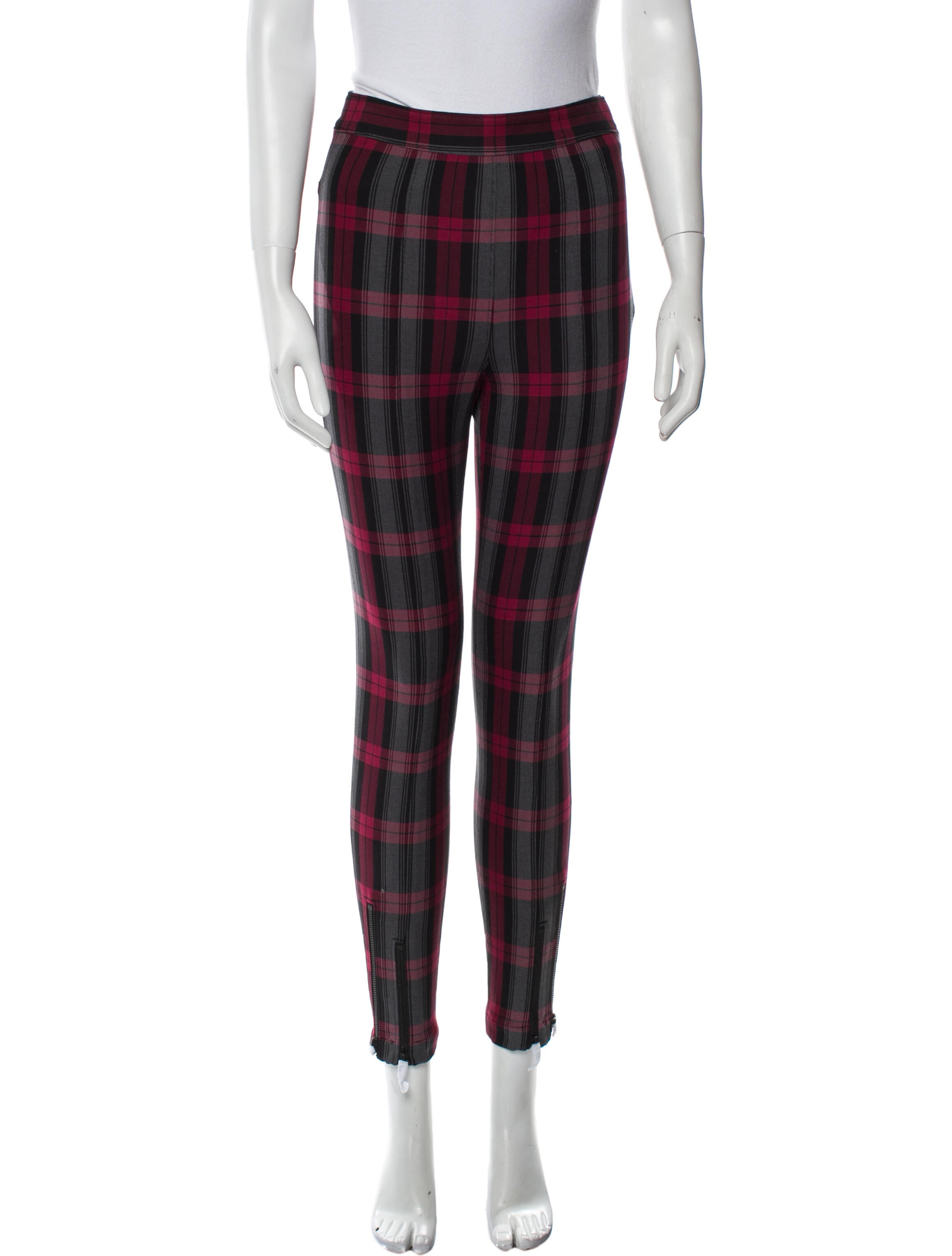 Alexanderwang.T Plaid Print Skinny Leg Pants