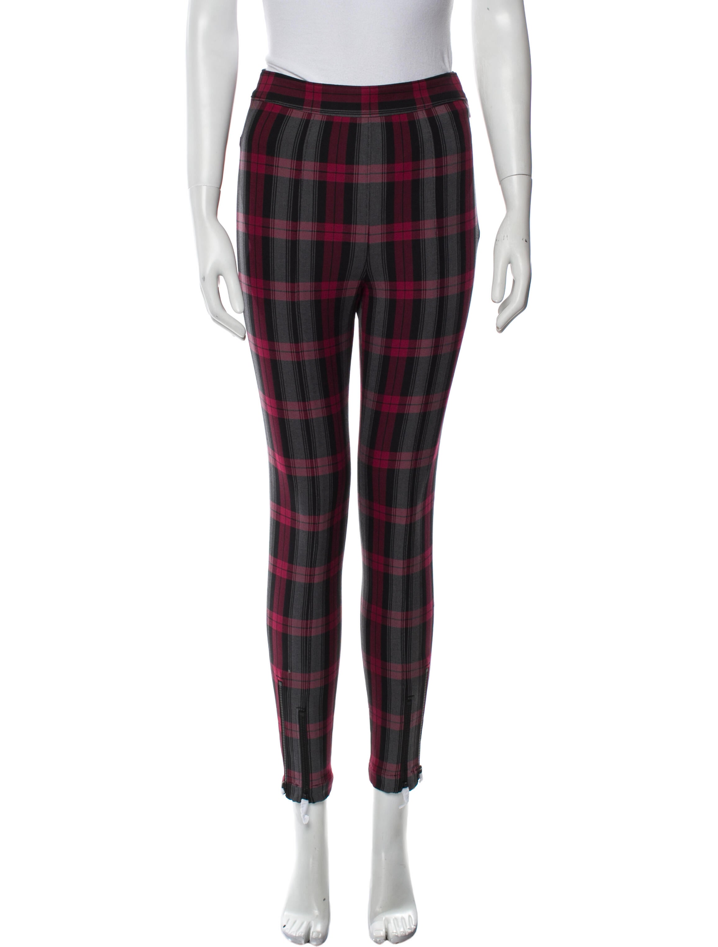 Alexanderwang.T Plaid Print Skinny Leg Pants