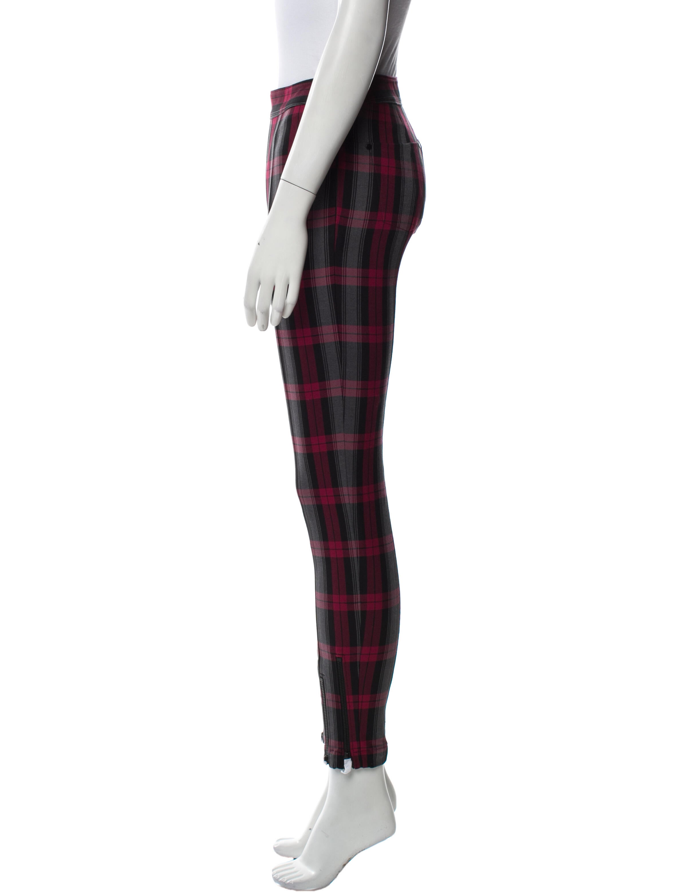 Alexanderwang.T Plaid Print Skinny Leg Pants
