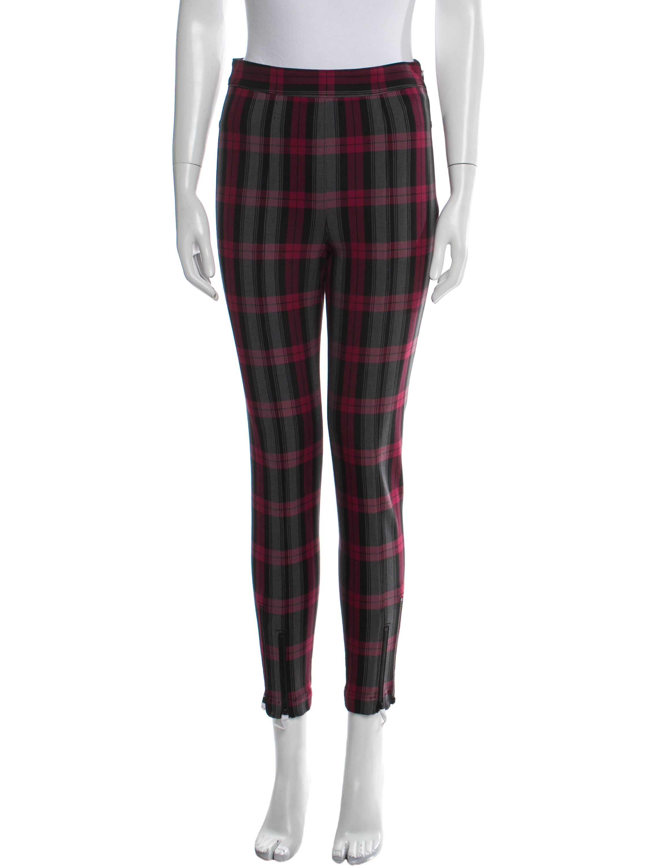 Alexanderwang.T Plaid Print Skinny Leg Pants