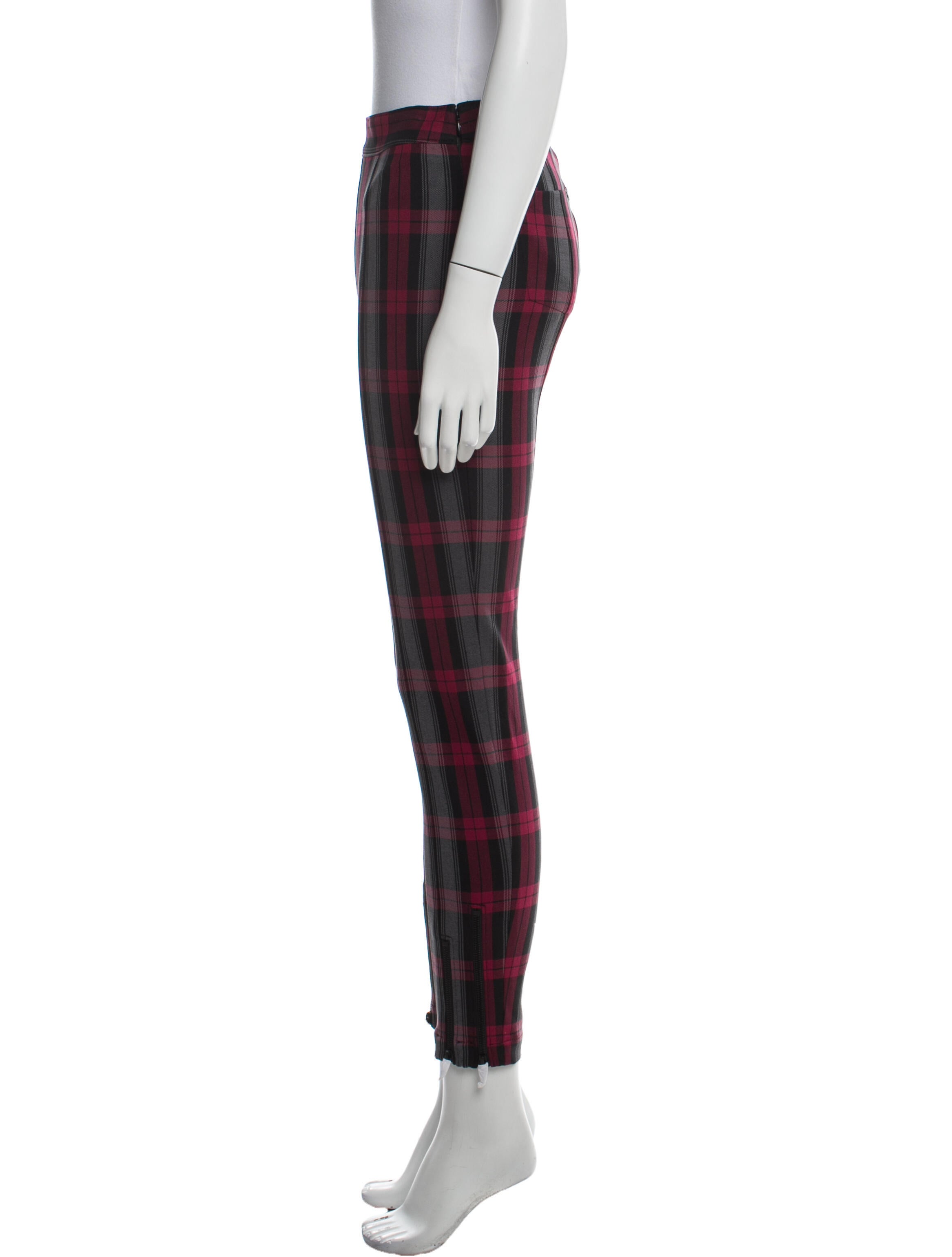 Alexanderwang.T Plaid Print Skinny Leg Pants