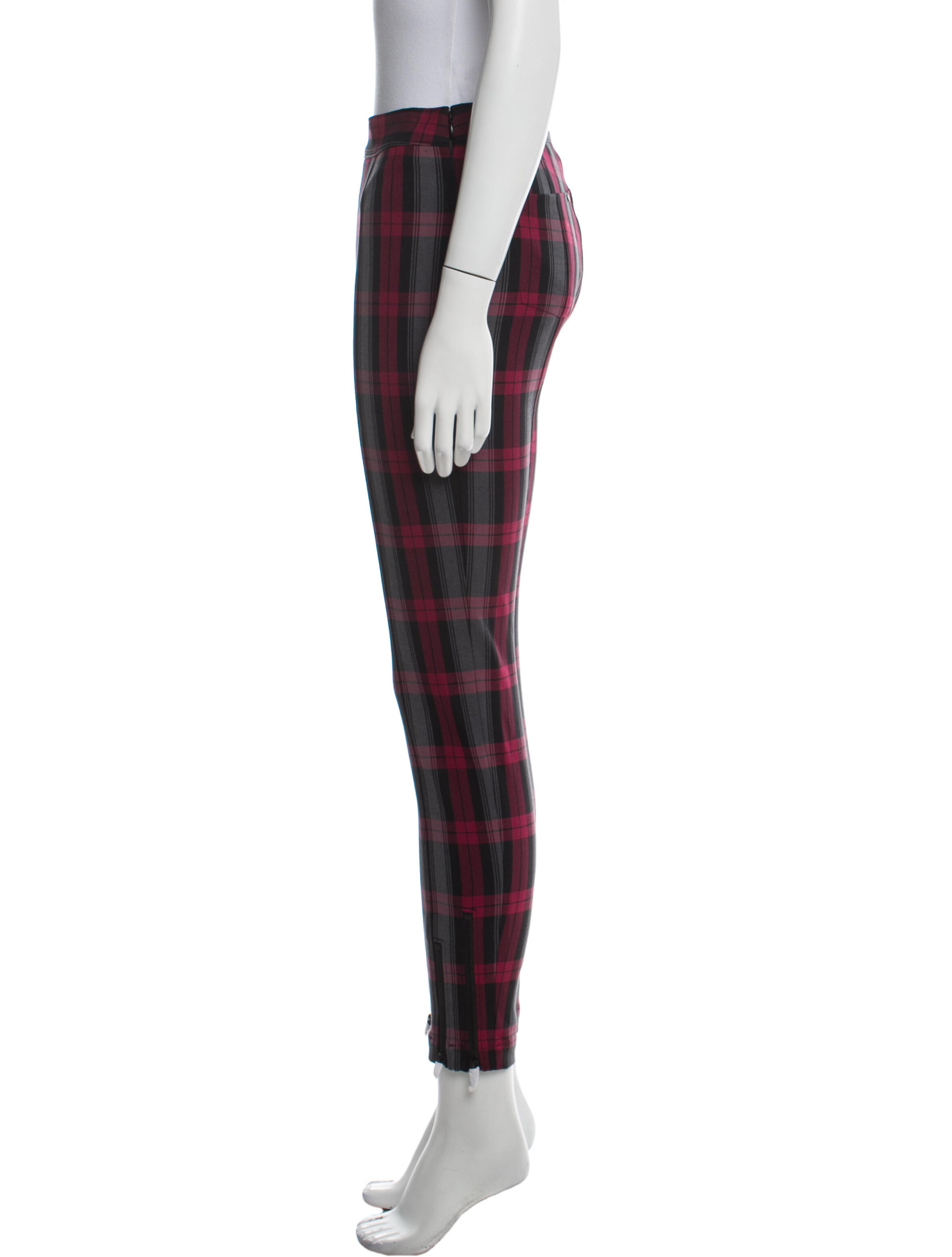Alexanderwang.T Plaid Print Skinny Leg Pants