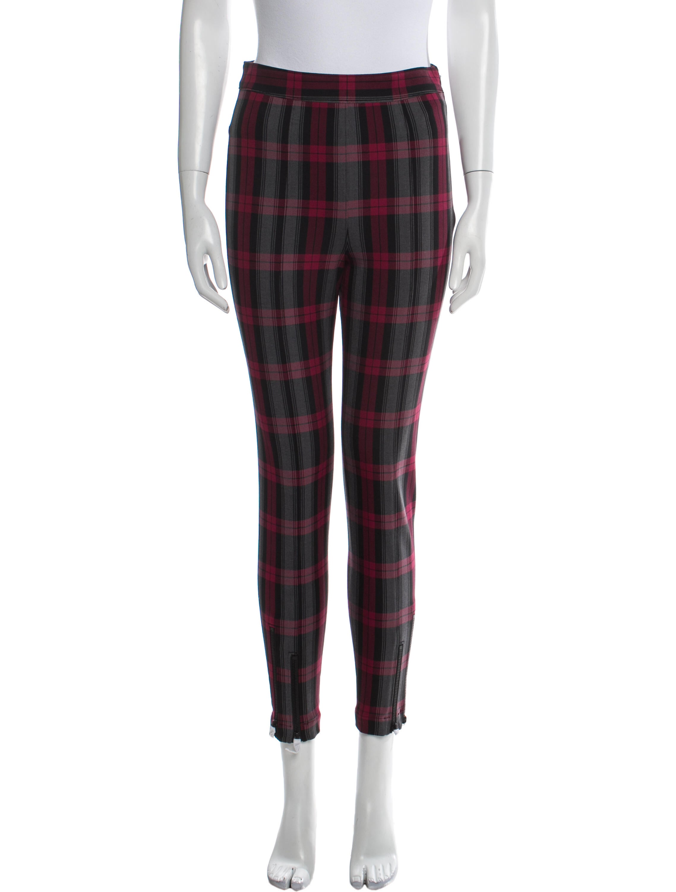 Alexanderwang.T Plaid Print Skinny Leg Pants