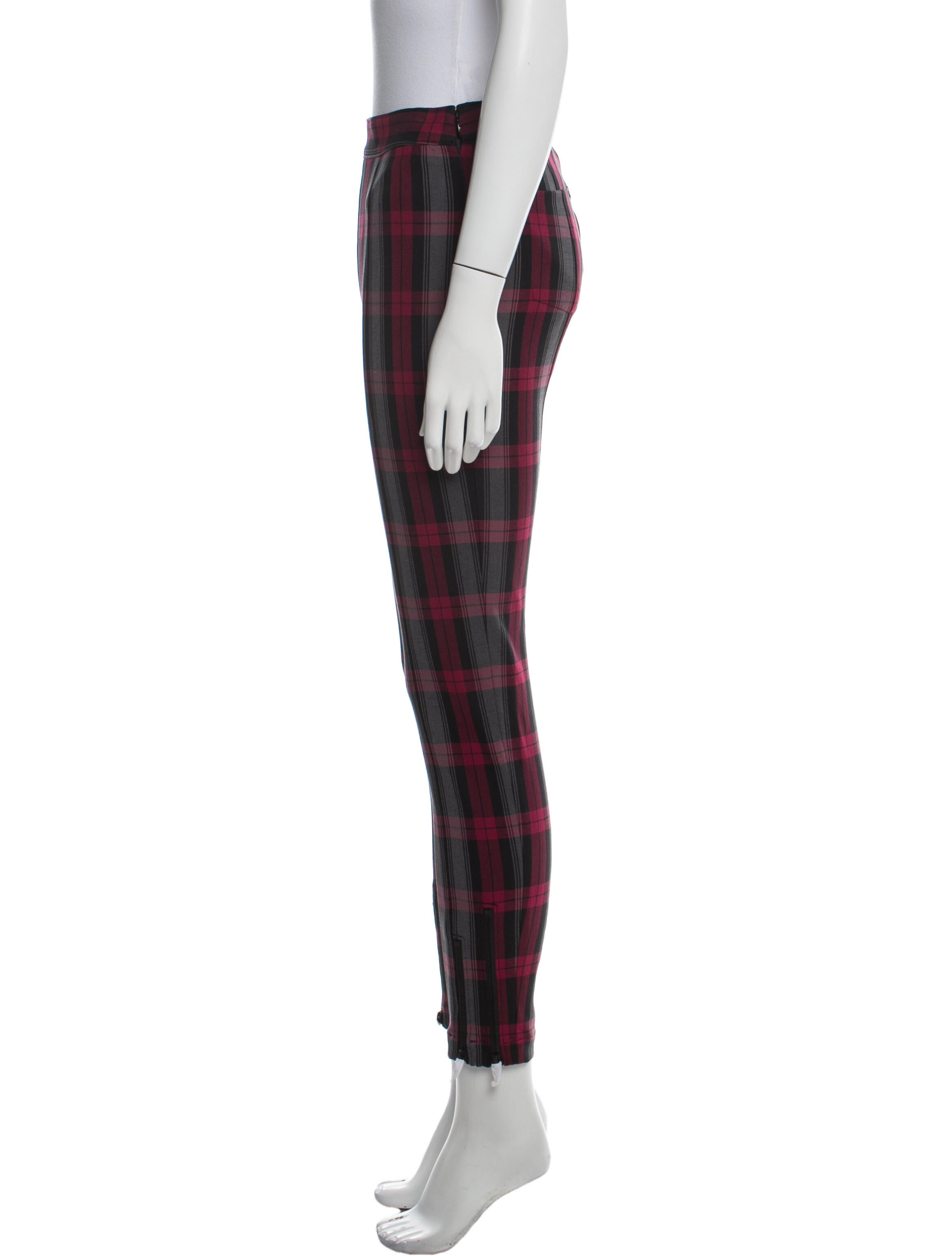Alexanderwang.T Plaid Print Skinny Leg Pants
