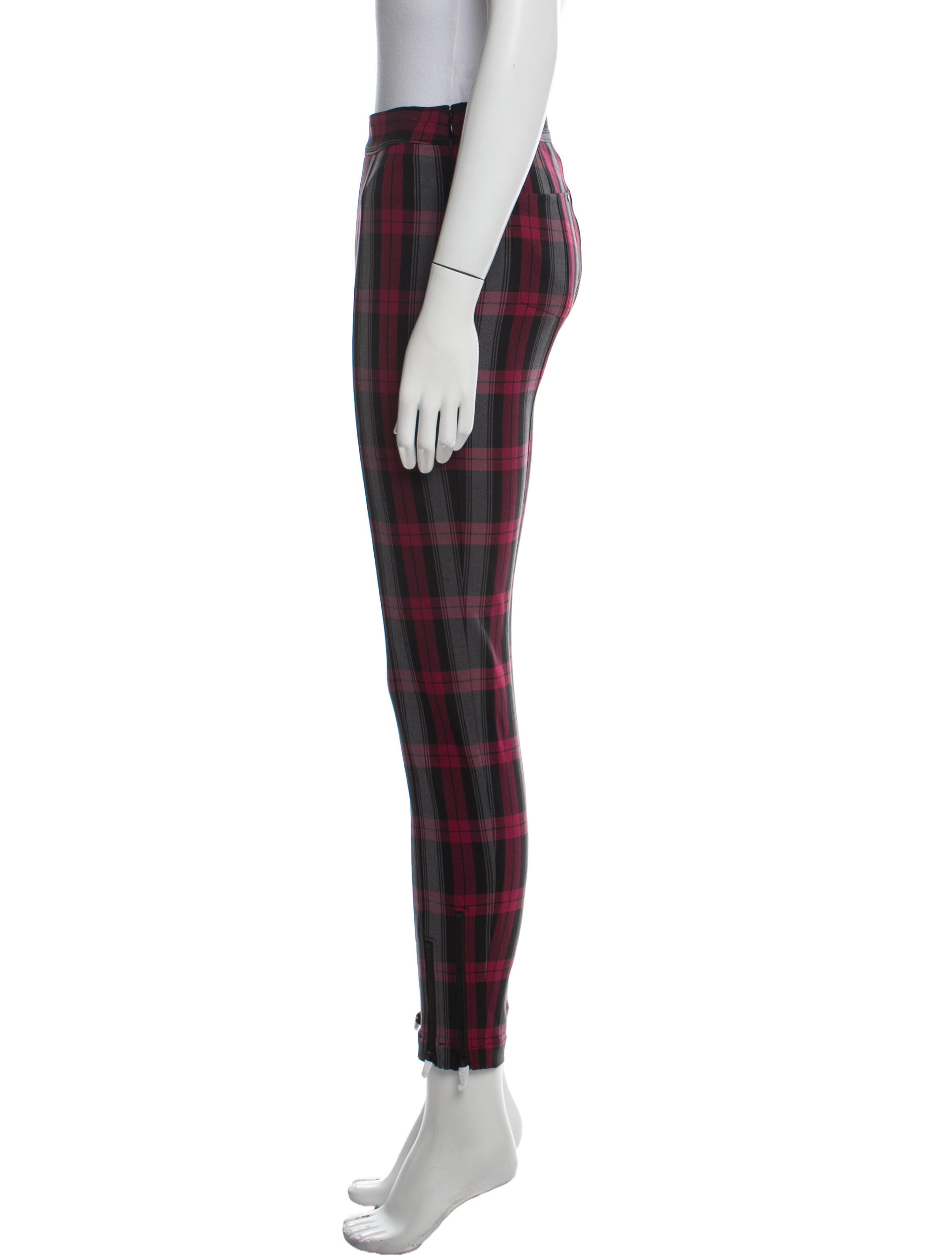 Alexanderwang.T Plaid Print Skinny Leg Pants