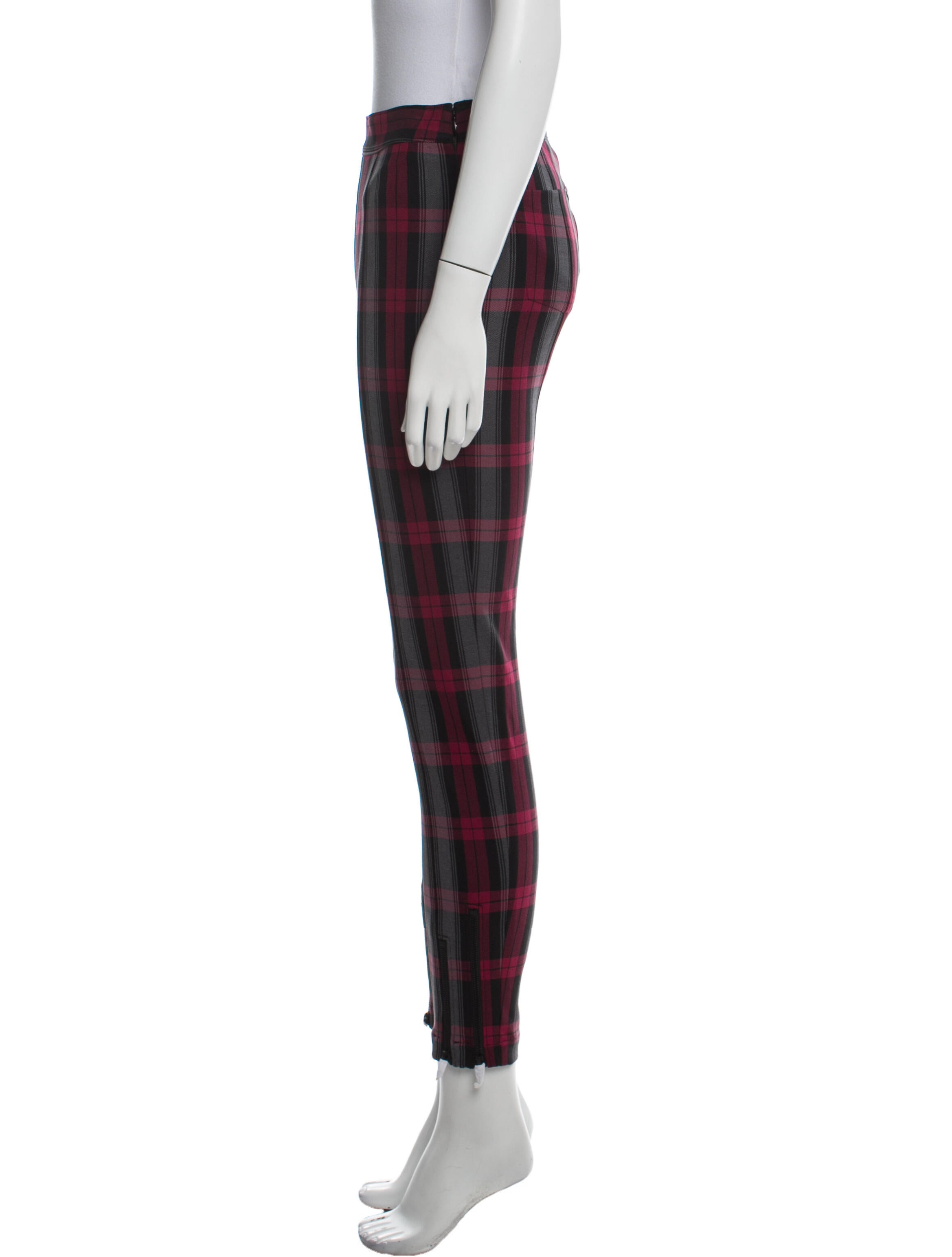 Alexanderwang.T Plaid Print Skinny Leg Pants