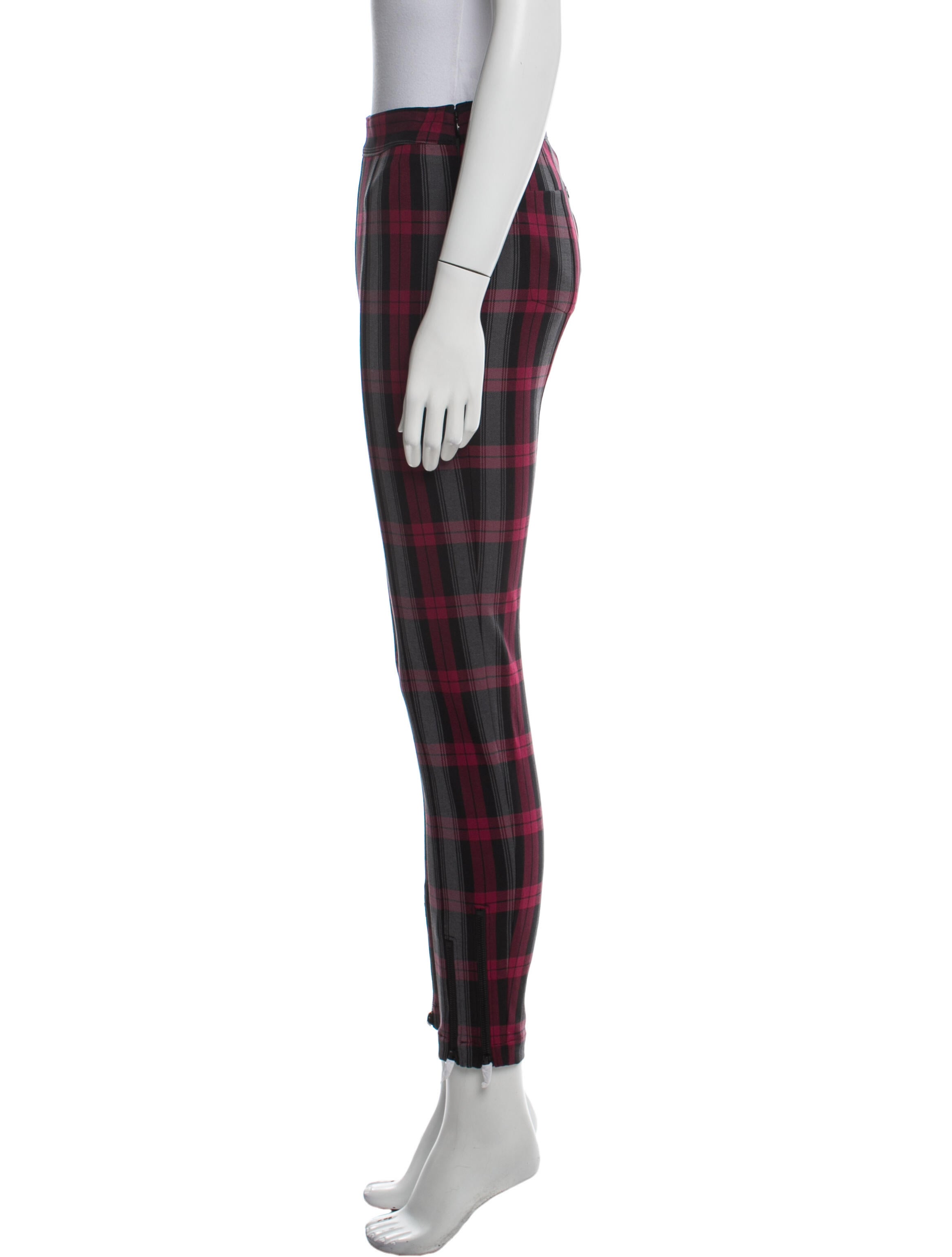 Alexanderwang.T Plaid Print Skinny Leg Pants
