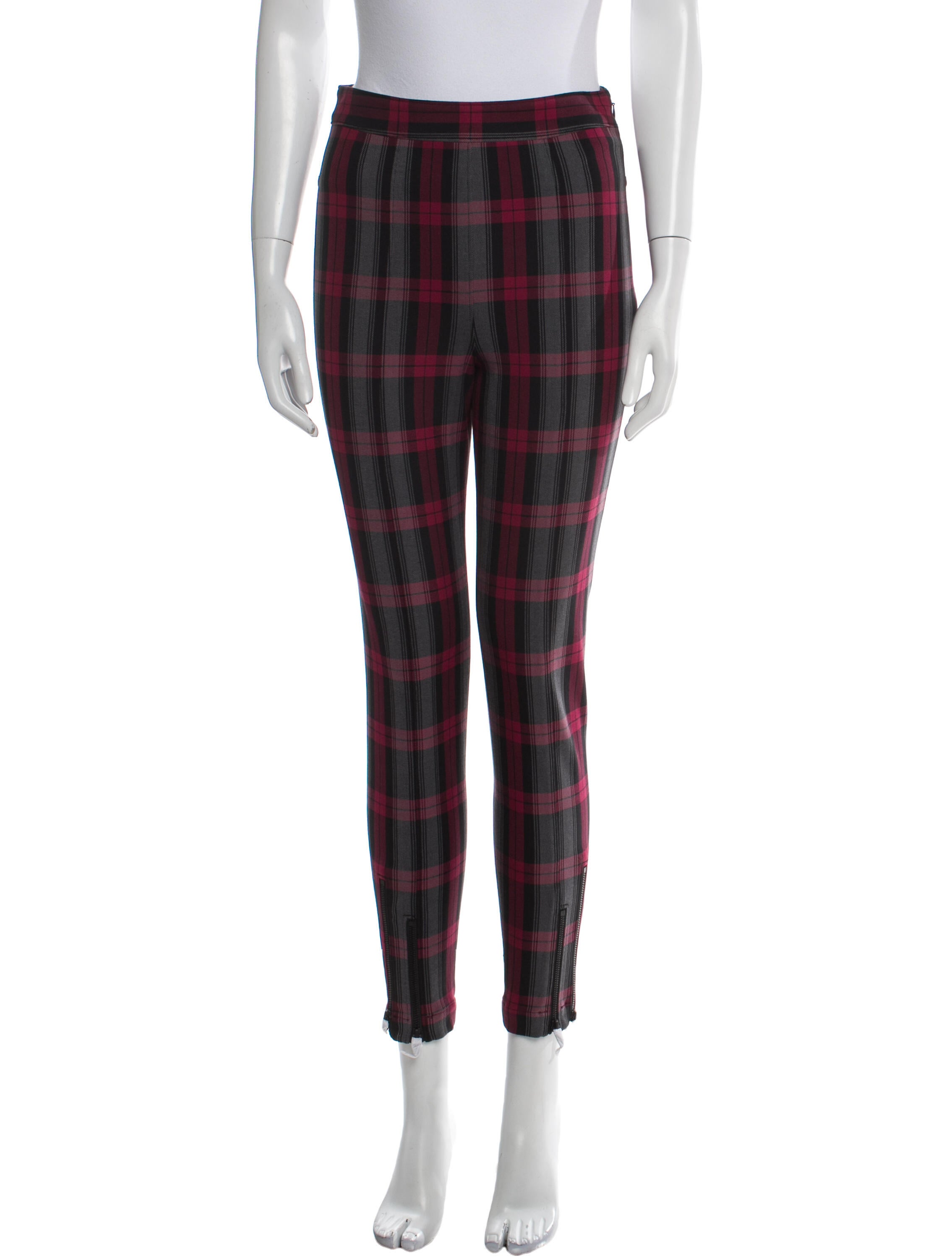 Alexanderwang.T Plaid Print Skinny Leg Pants
