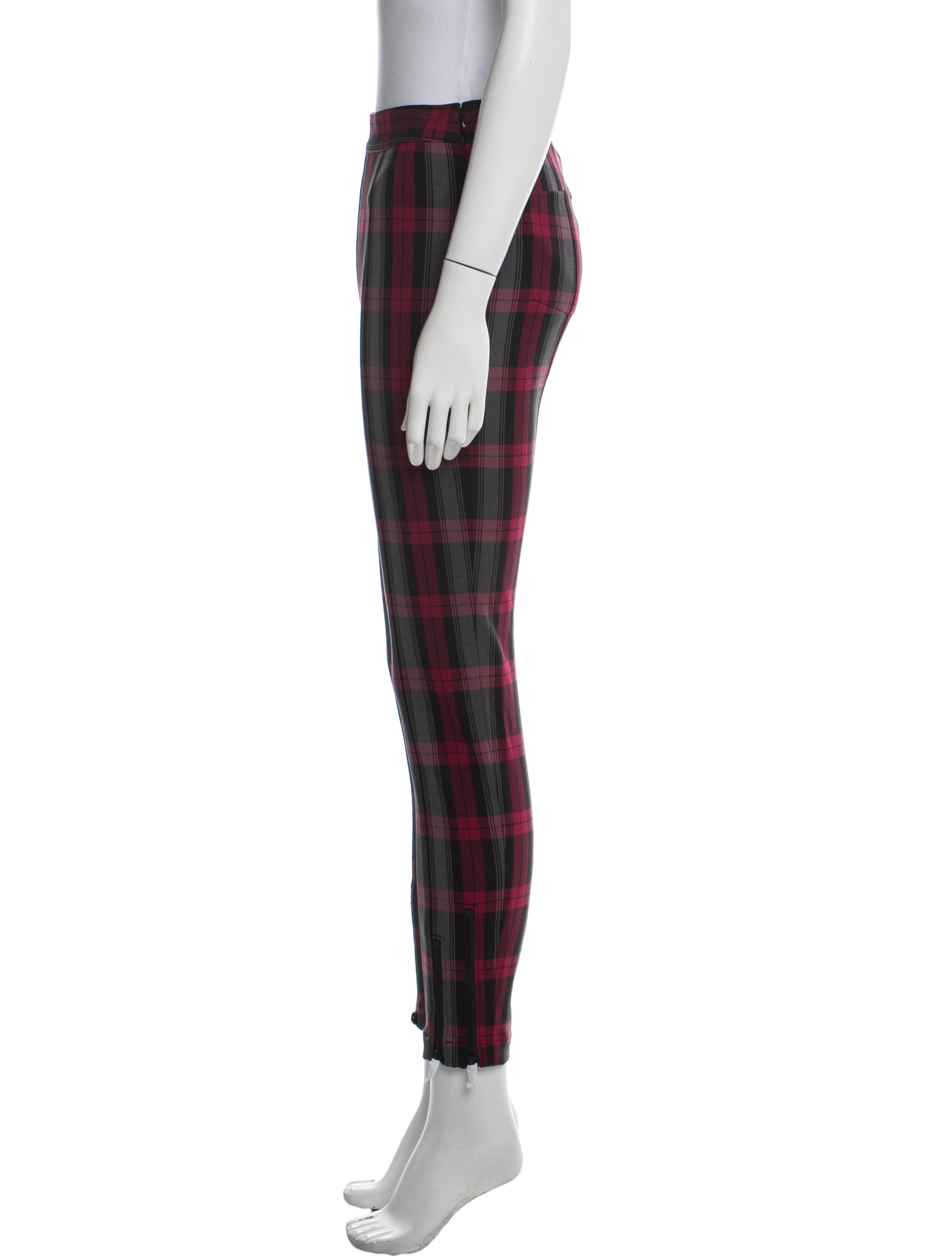 Alexanderwang.T Plaid Print Skinny Leg Pants