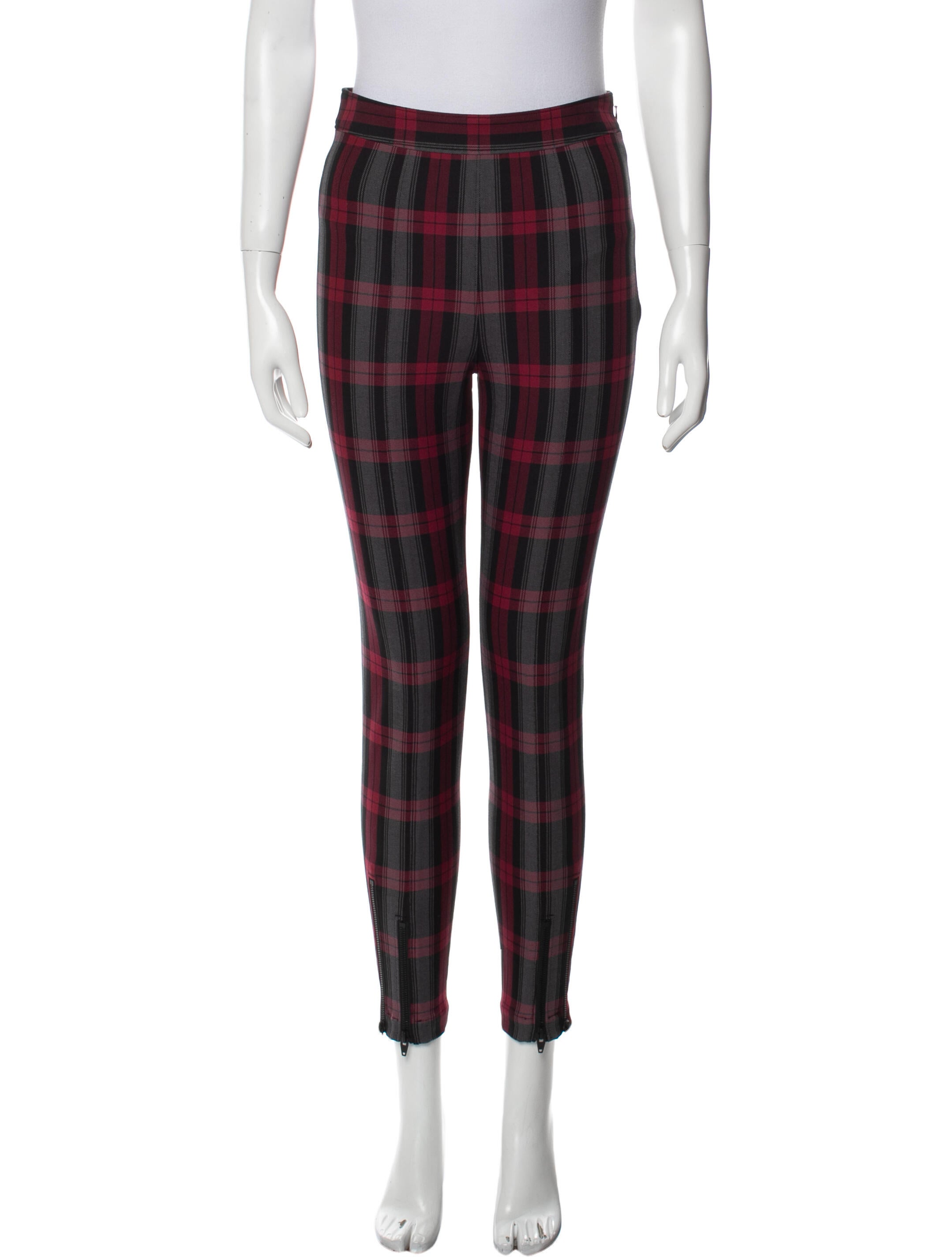 Alexanderwang.T Plaid Print Skinny Leg Pants