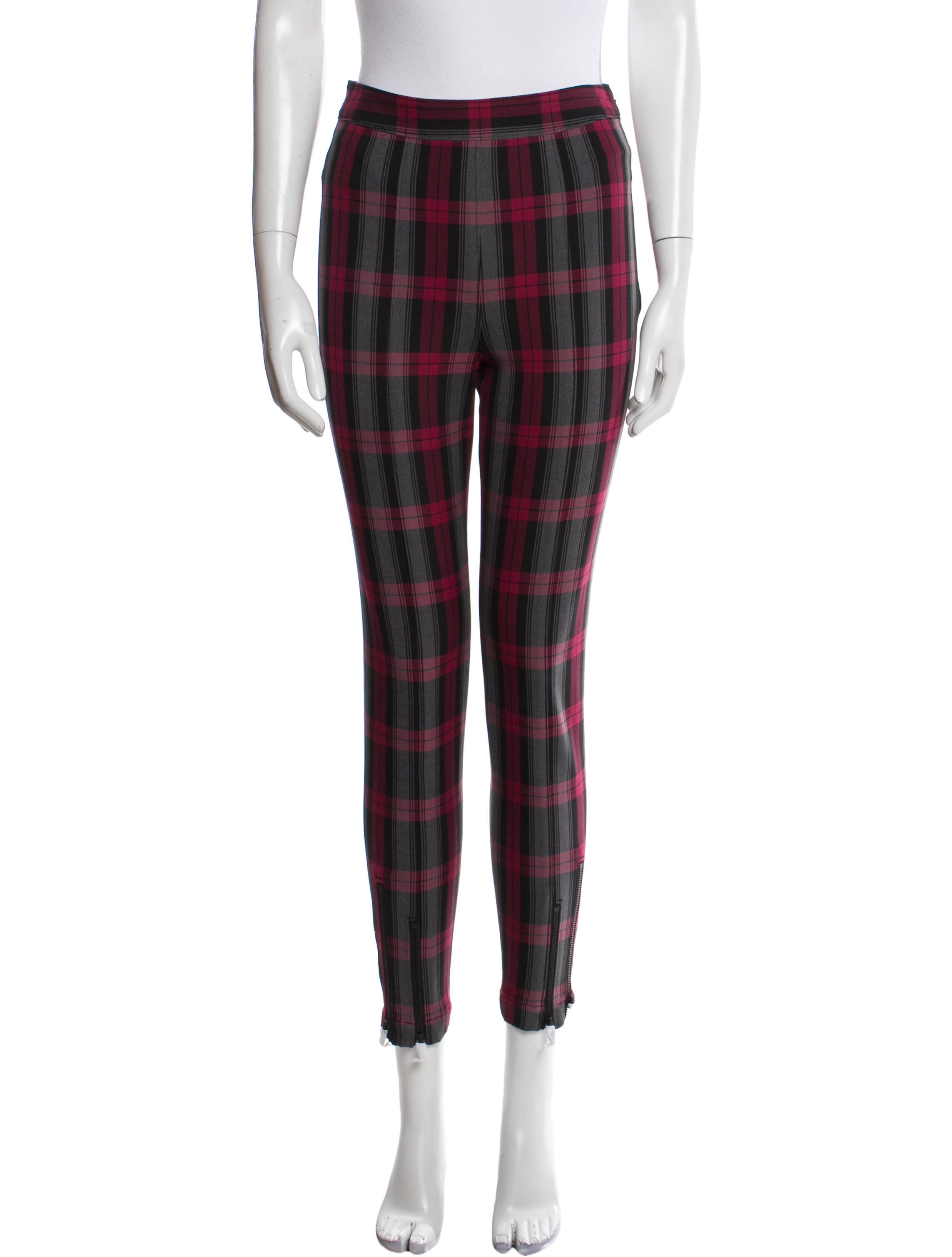 Alexanderwang.T Plaid Print Skinny Leg Pants