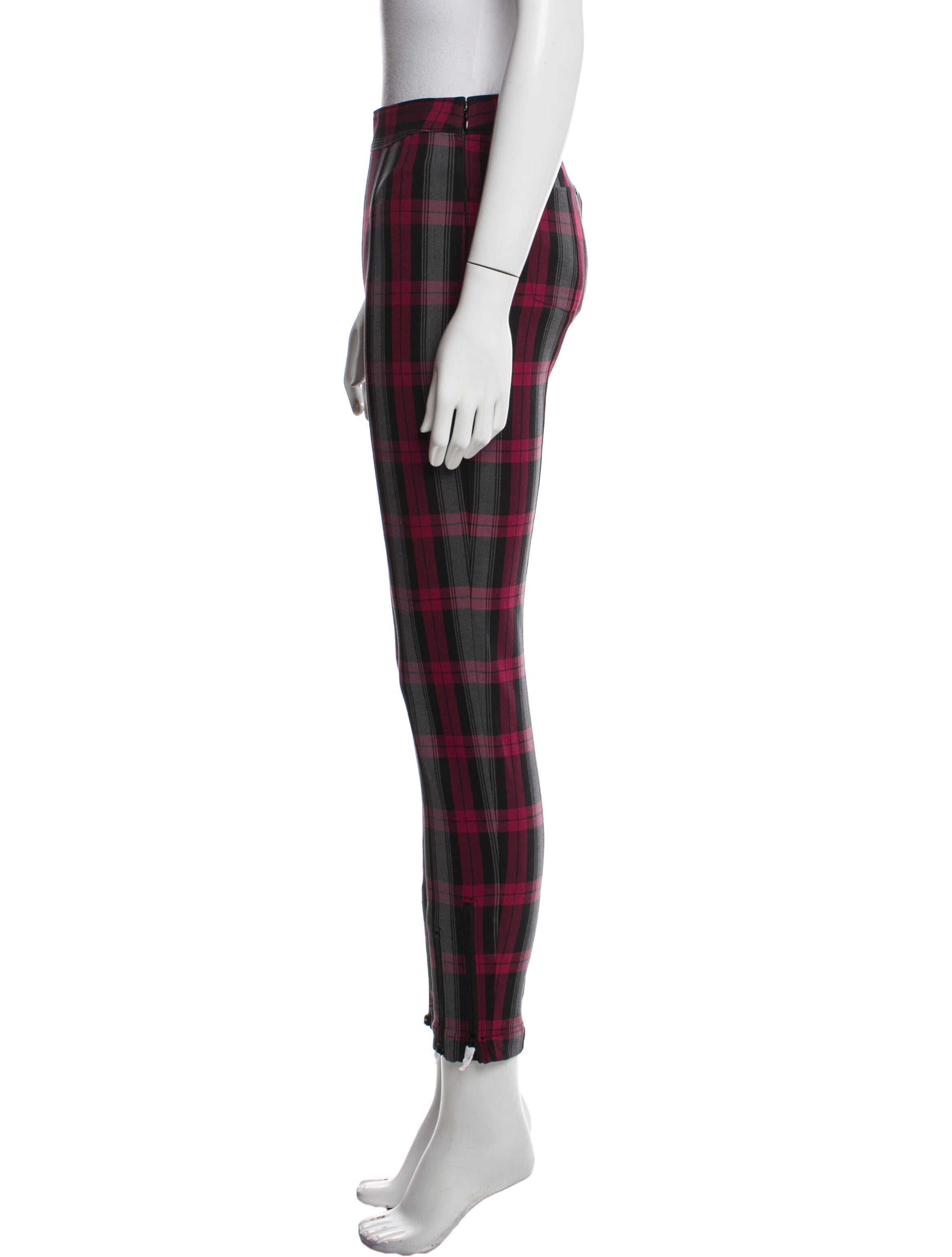 Alexanderwang.T Plaid Print Skinny Leg Pants