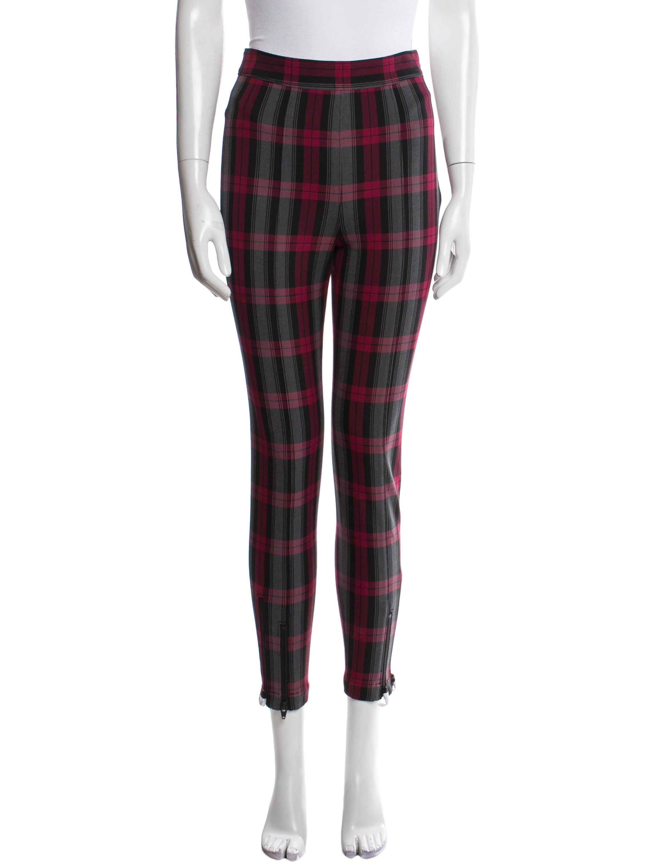 Alexanderwang.T Plaid Print Skinny Leg Pants