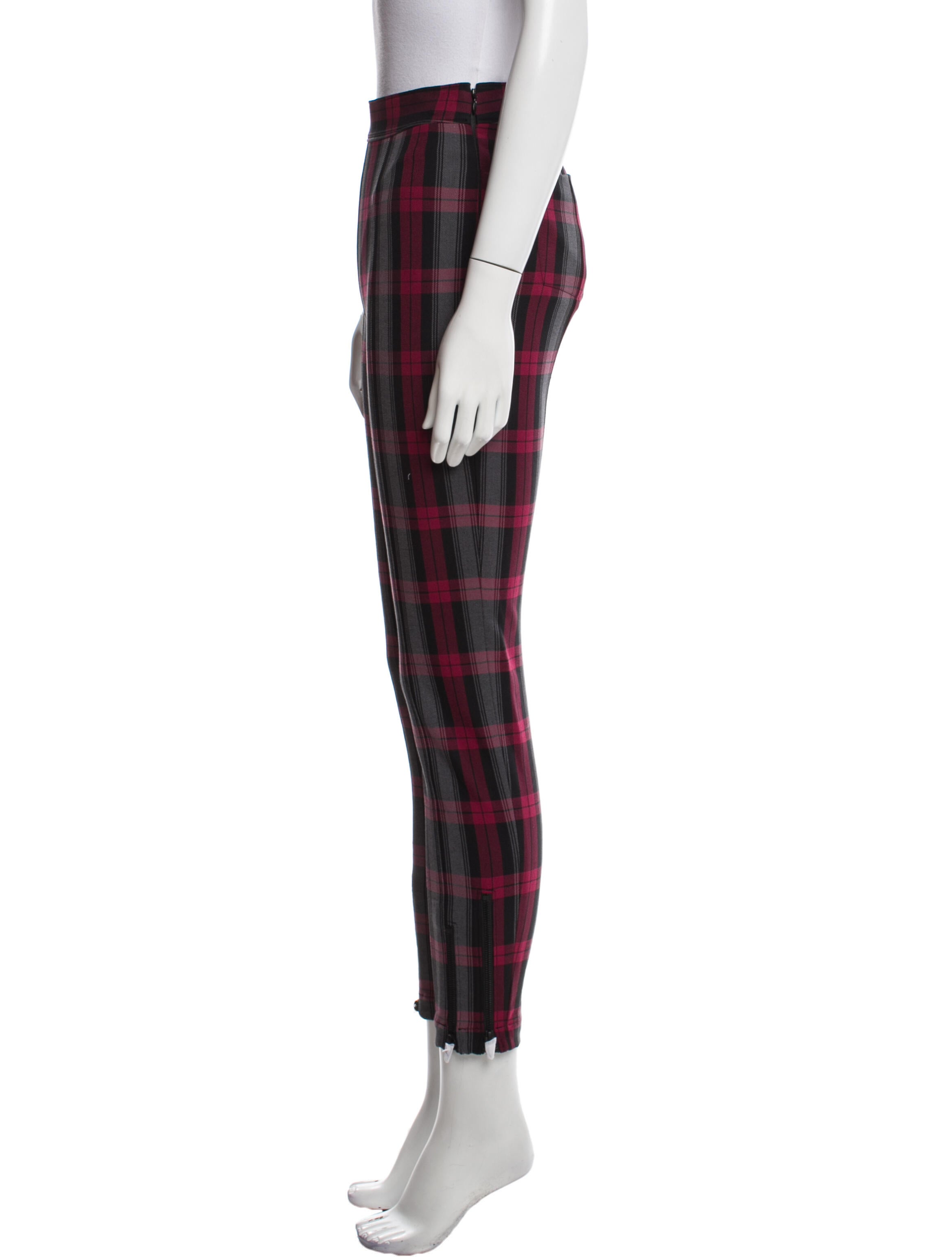 Alexanderwang.T Plaid Print Skinny Leg Pants