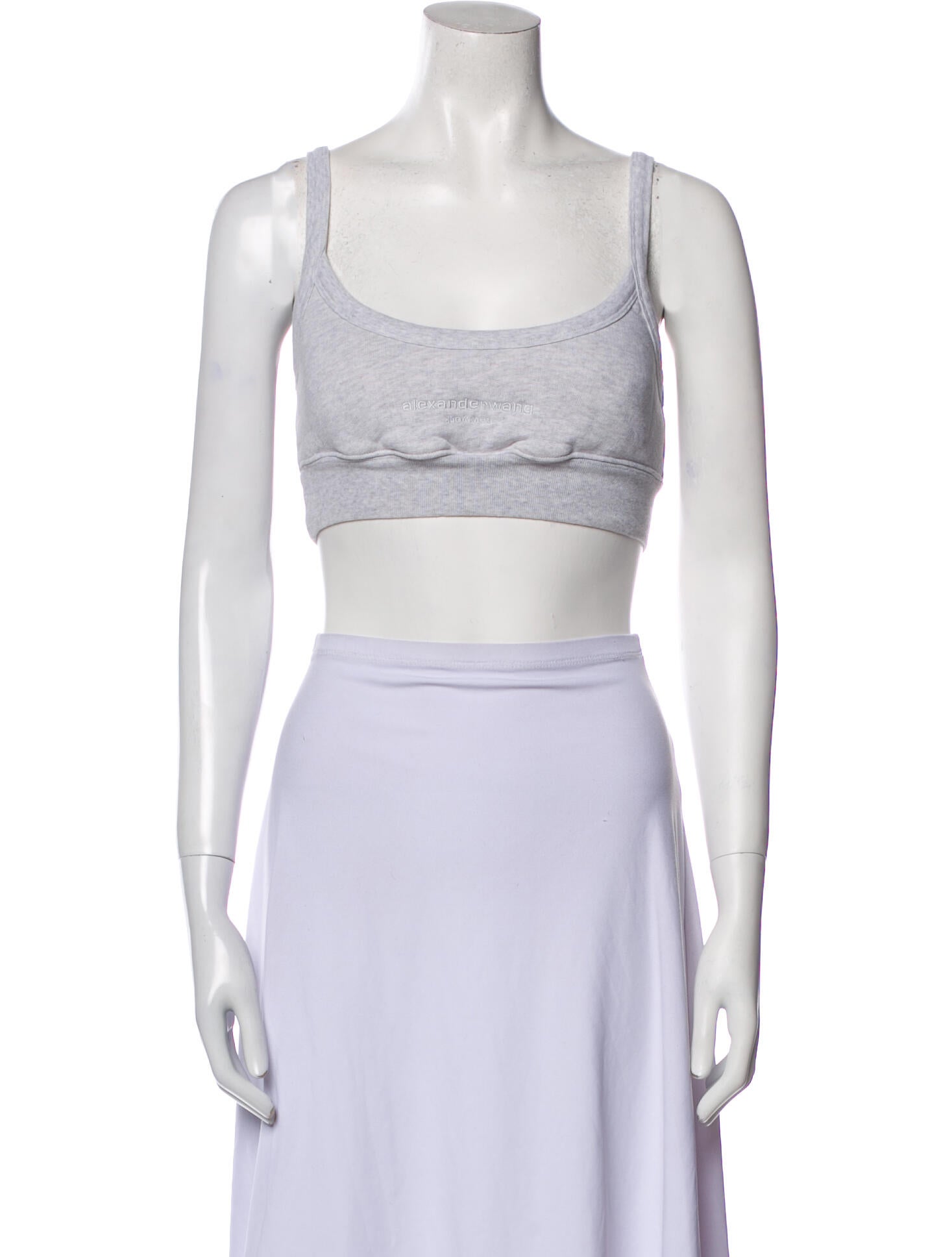 Alexanderwang.T Square Neckline Sleeveless Crop Top