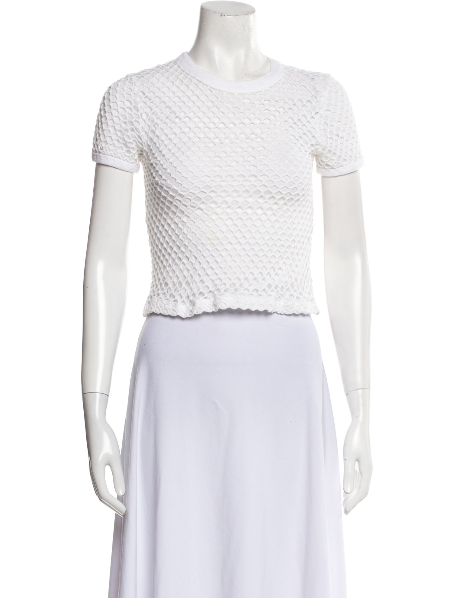 Alexanderwang.T Crew Neck Short Sleeve Crop Top