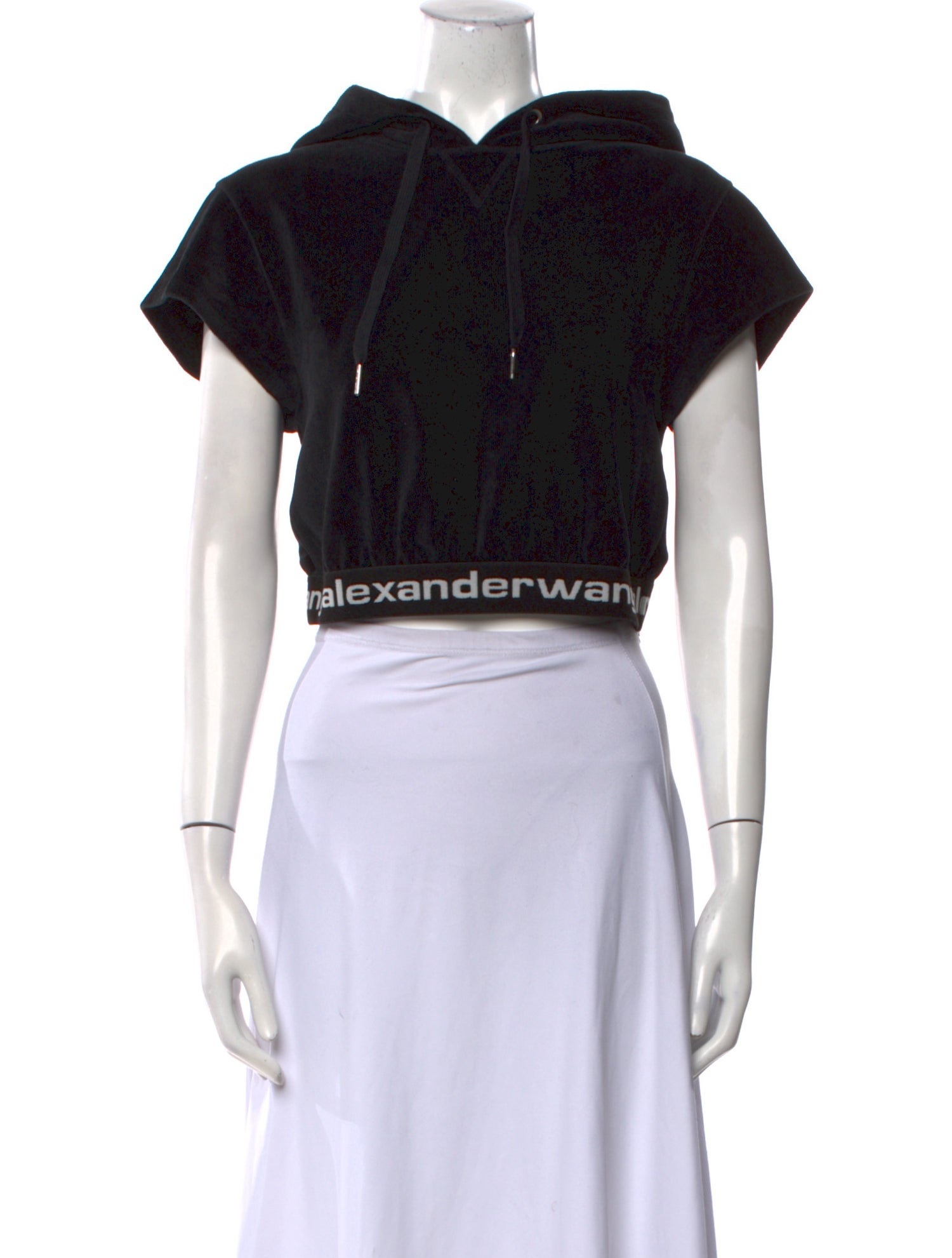 Alexanderwang.T V-Neck Short Sleeve Crop Top