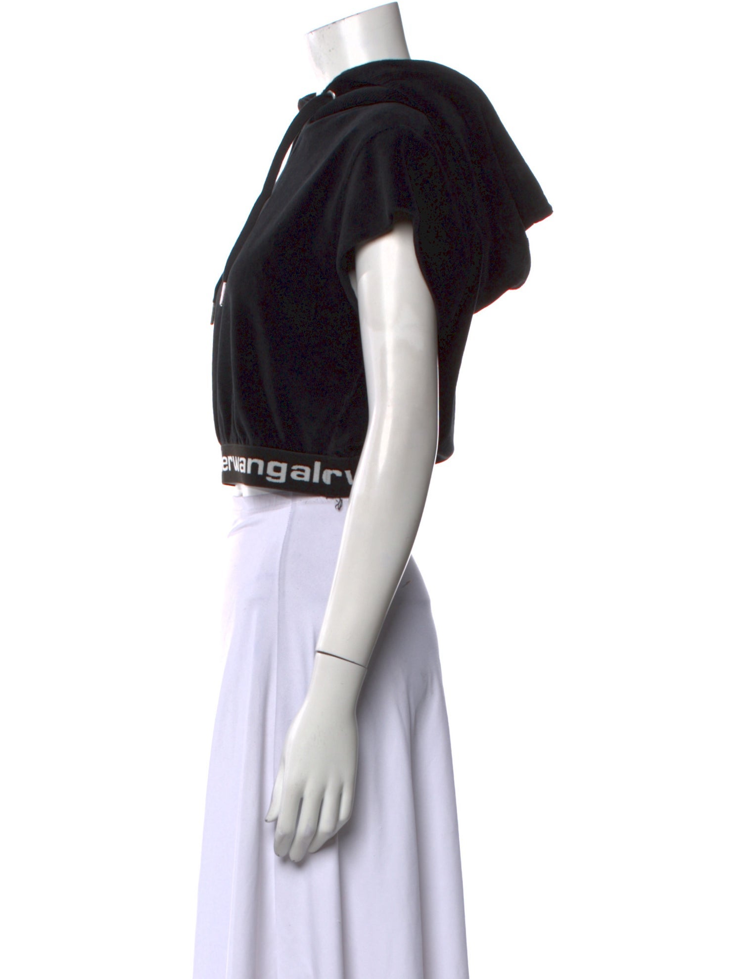 Alexanderwang.T V-Neck Short Sleeve Crop Top