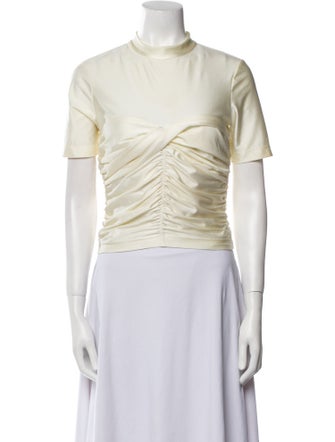 Alexanderwang.T Mock Neck Short Sleeve Crop Top