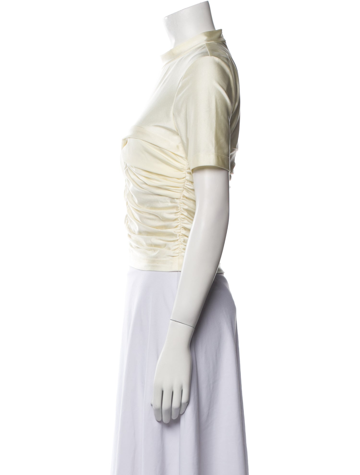 Alexanderwang.T Mock Neck Short Sleeve Crop Top