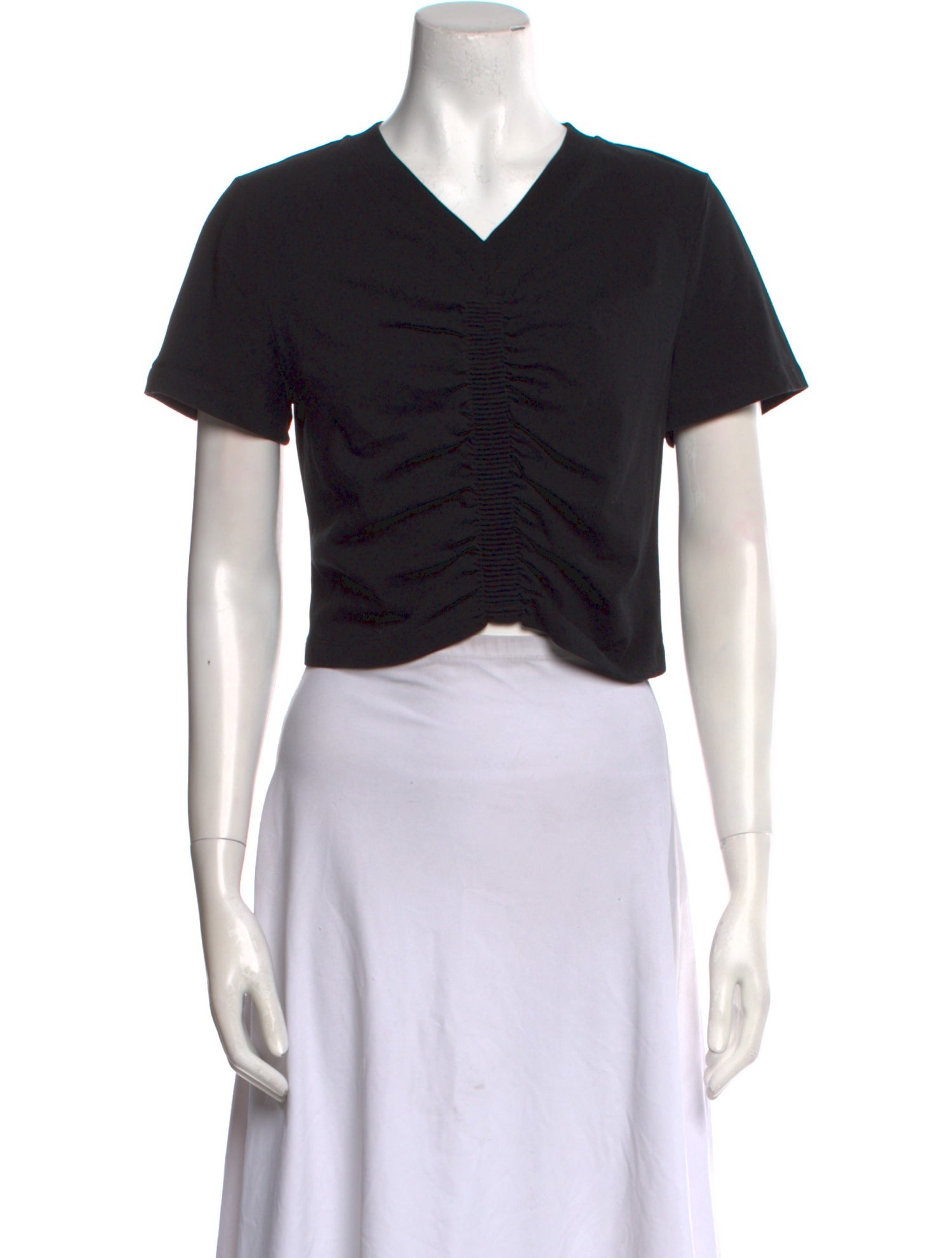 Alexanderwang.T V-Neck Short Sleeve Crop Top