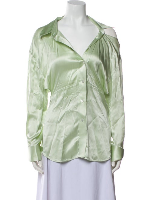 Alexanderwang.T Silk V-Neck Button-Up Top