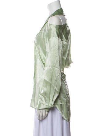 Alexanderwang.T Silk V-Neck Button-Up Top