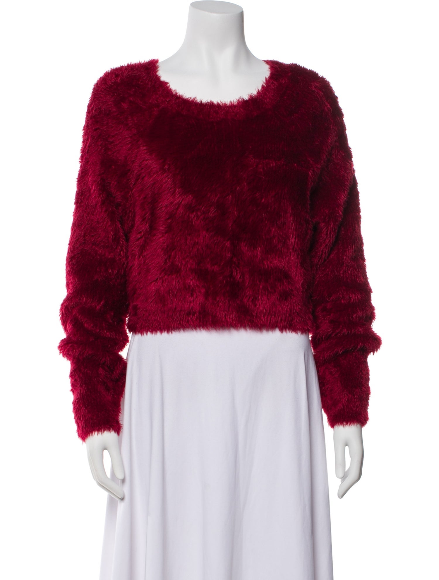 Alexanderwang.T Crew Neck Long Sleeve Crop Top