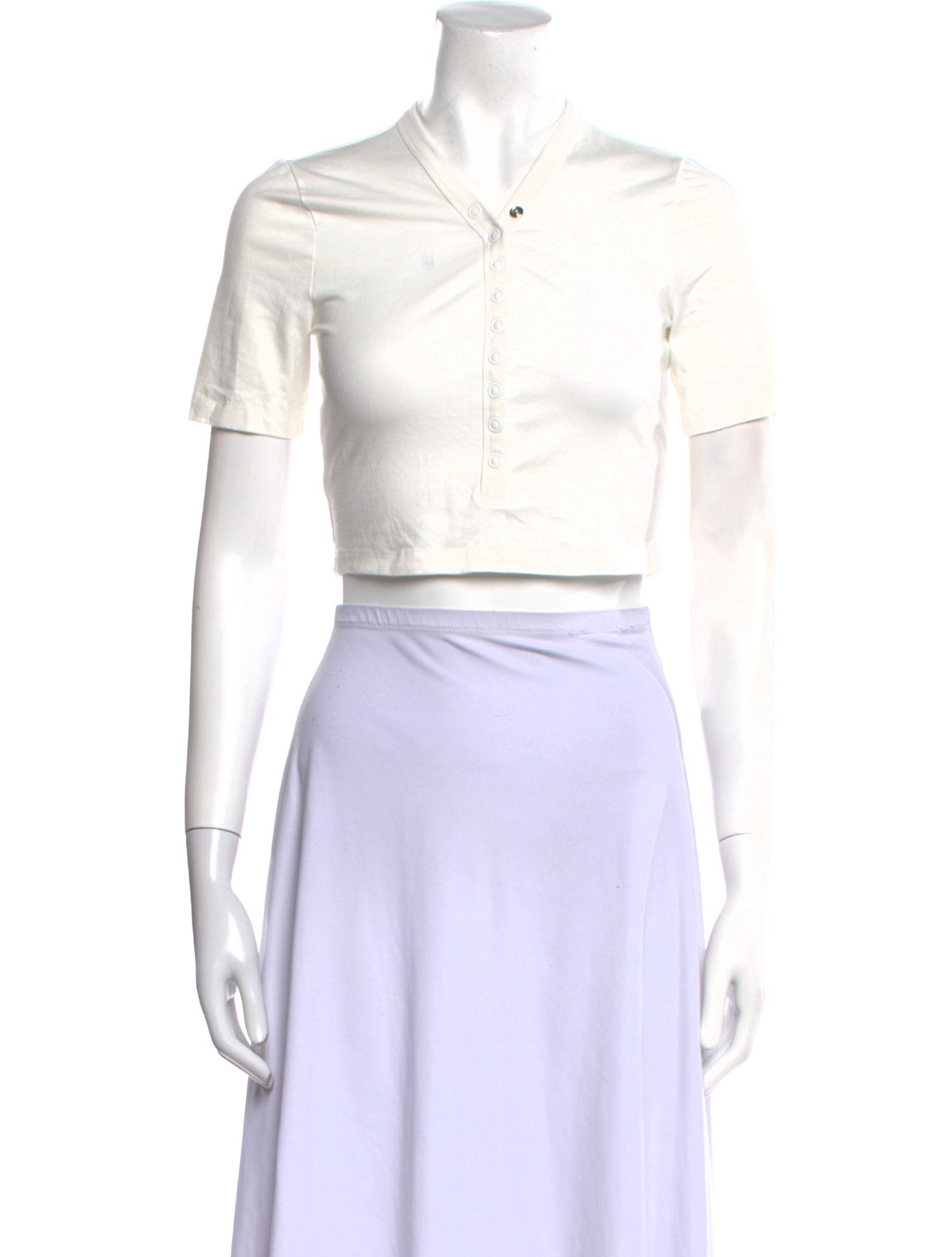 Alexanderwang.T V-Neck Short Sleeve Crop Top