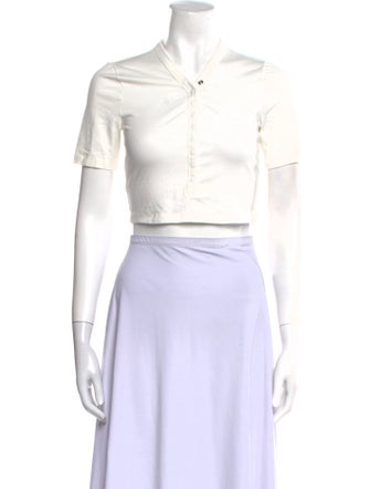 Alexanderwang.T V-Neck Short Sleeve Crop Top