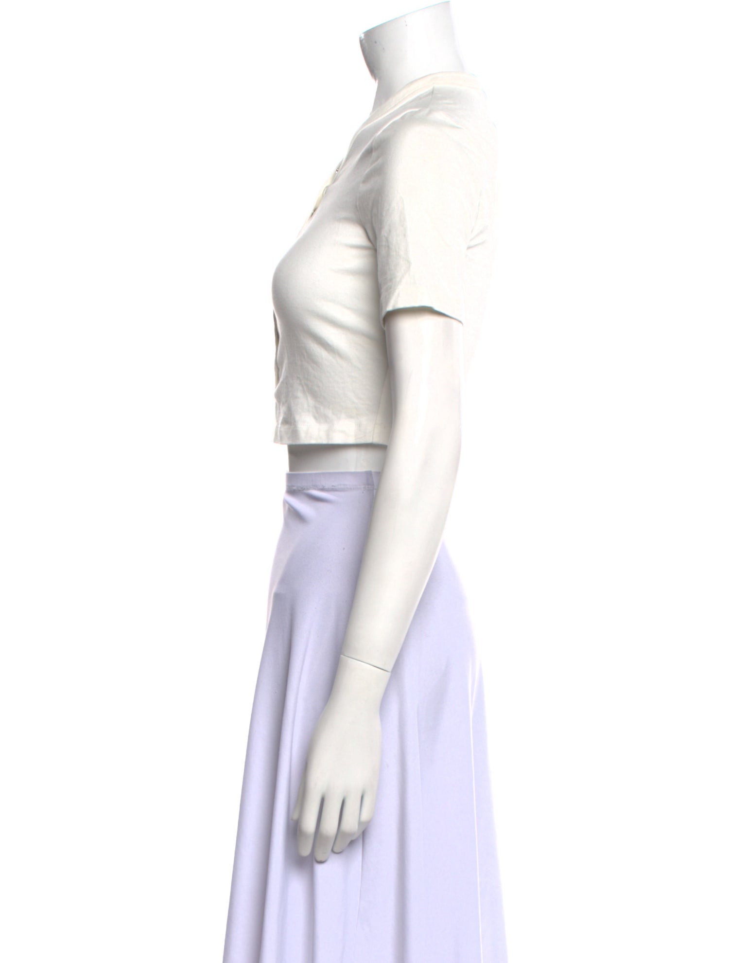 Alexanderwang.T V-Neck Short Sleeve Crop Top