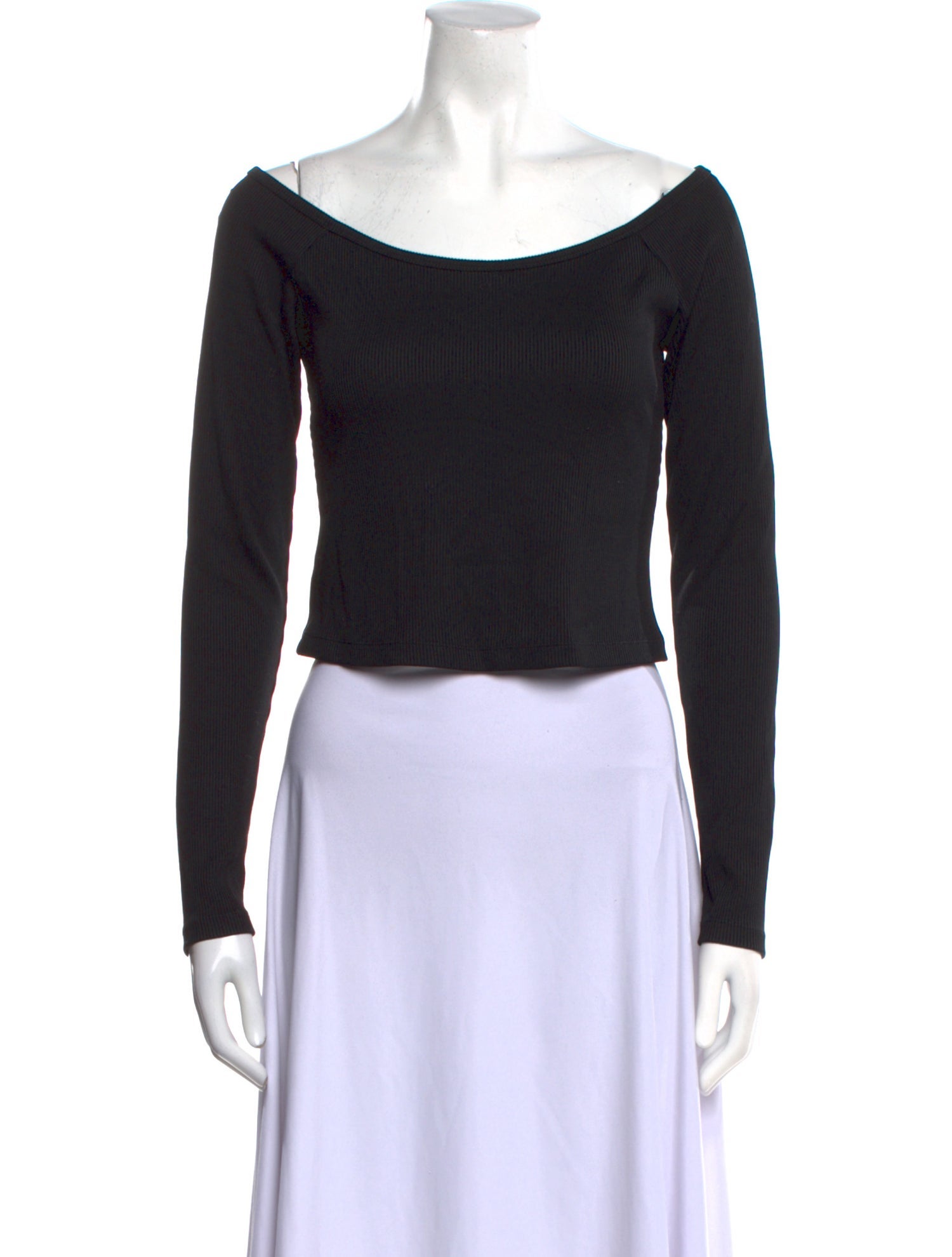 Alexanderwang.T Off-The-Shoulder Long Sleeve Crop Top