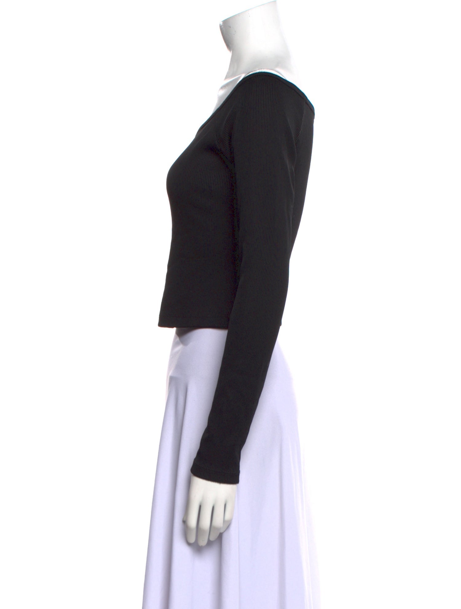 Alexanderwang.T Off-The-Shoulder Long Sleeve Crop Top