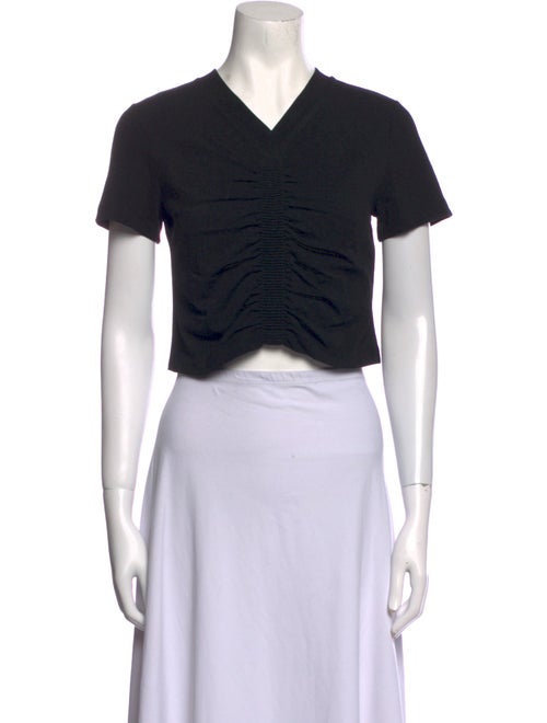 Alexanderwang.T V-Neck Short Sleeve Crop Top
