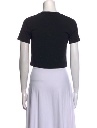 Alexanderwang.T V-Neck Short Sleeve Crop Top