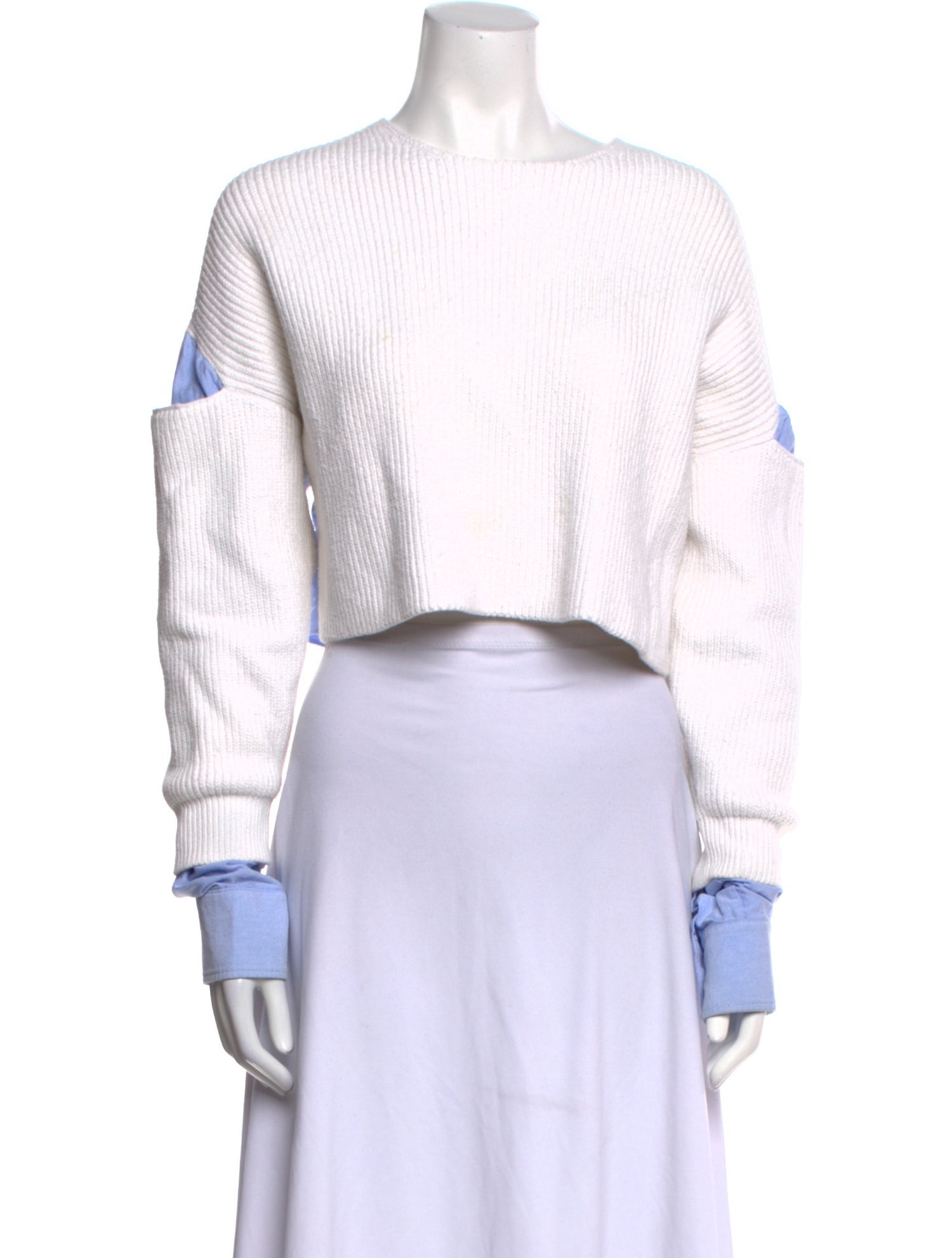 Alexanderwang.T Crew Neck Long Sleeve Crop Top