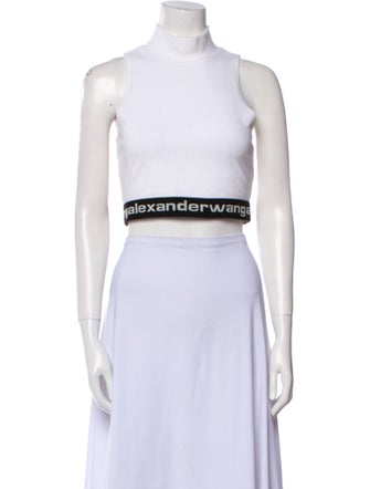 Alexanderwang.T Mock Neck Sleeveless Crop Top