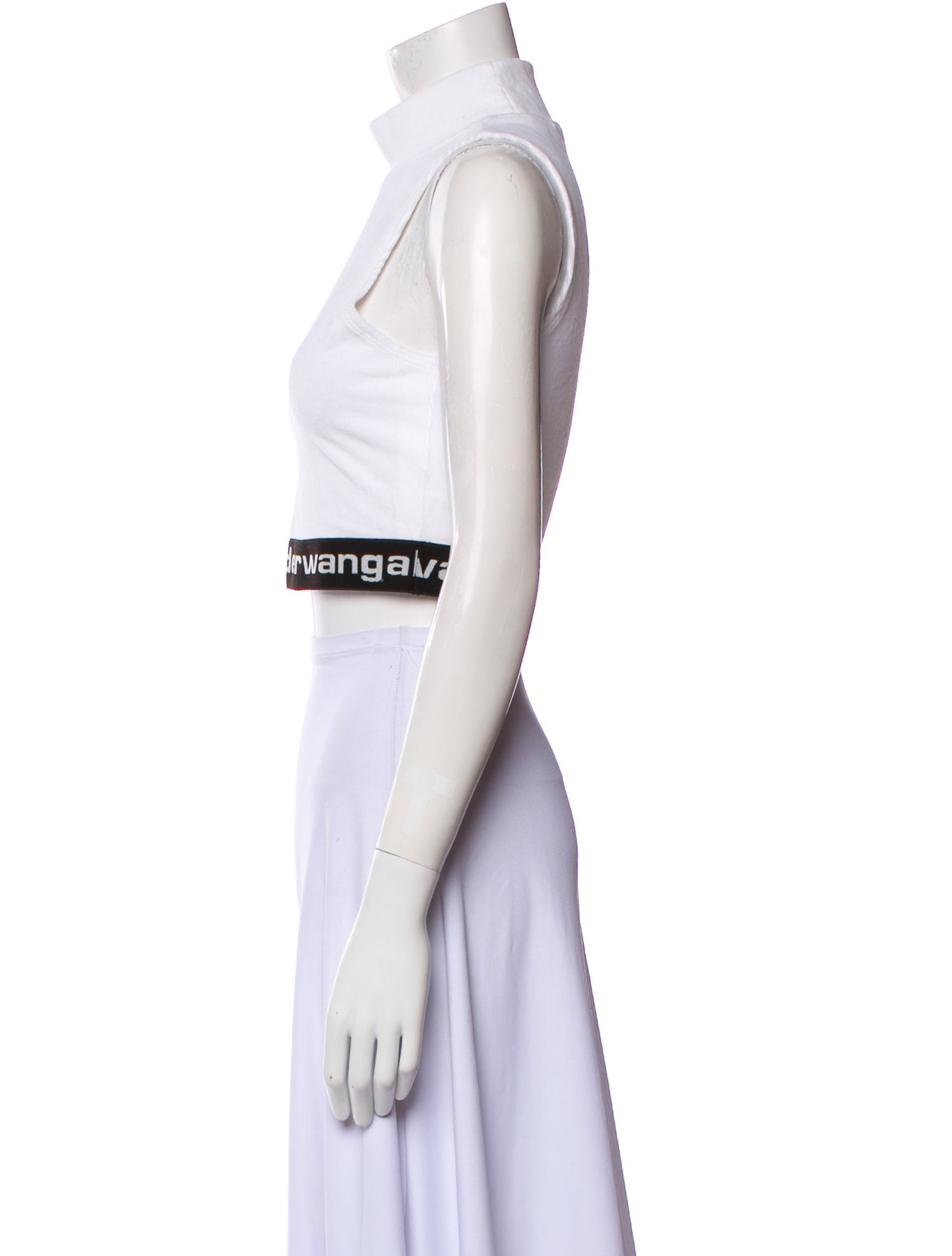 Alexanderwang.T Mock Neck Sleeveless Crop Top