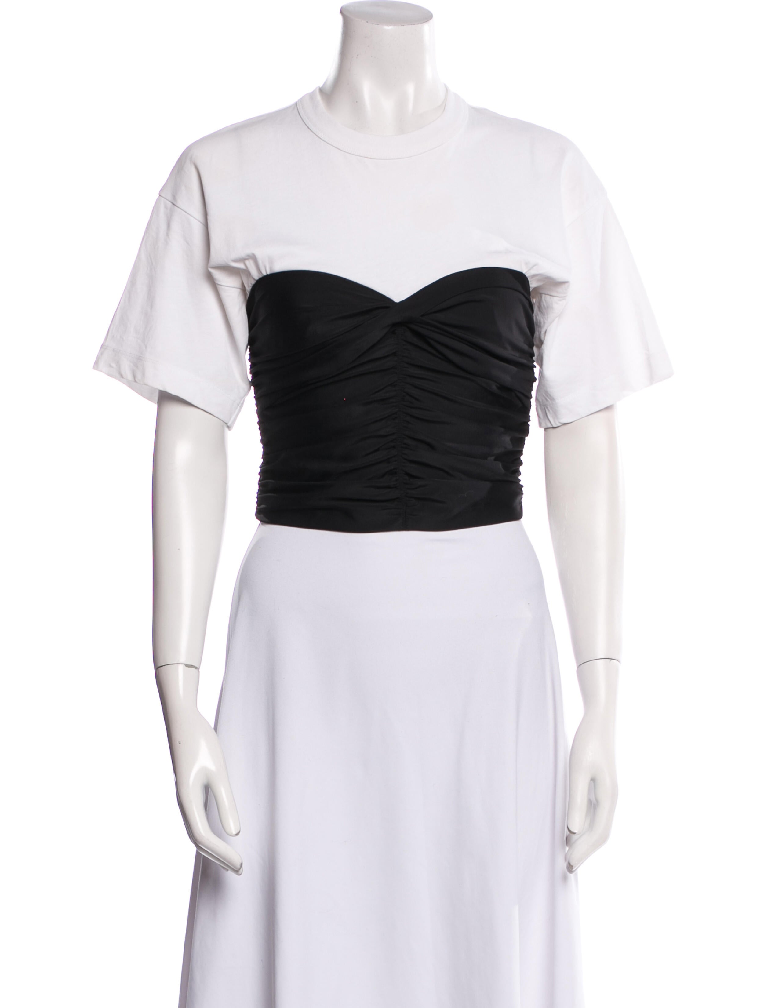 Alexanderwang.T Crew Neck Short Sleeve Crop Top